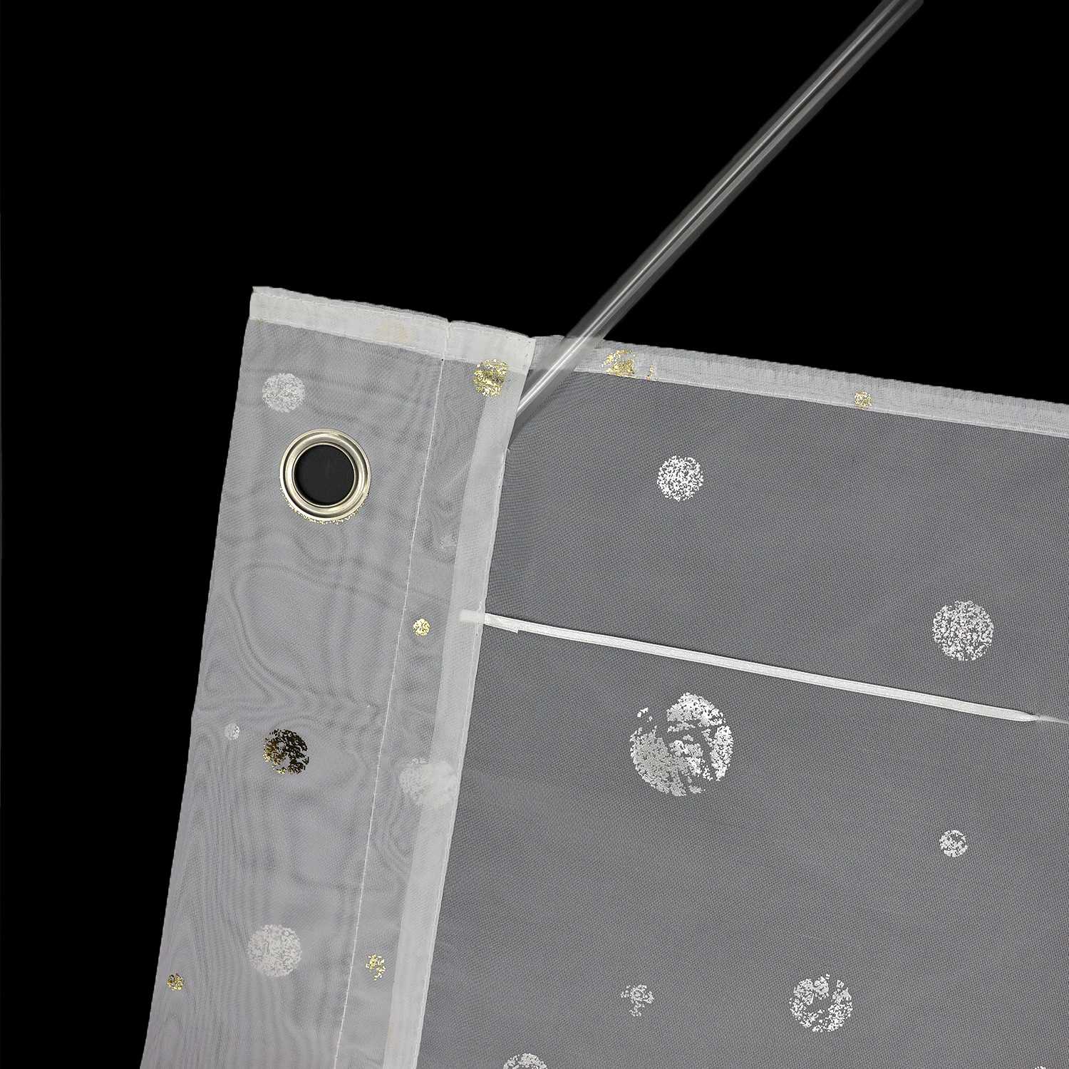 Rollos ohne Bohren Raffgardinen mit V-Haken Ösenrollo Voile Gardinen Transparent Vorhänge Modern Weiß 1 Stück