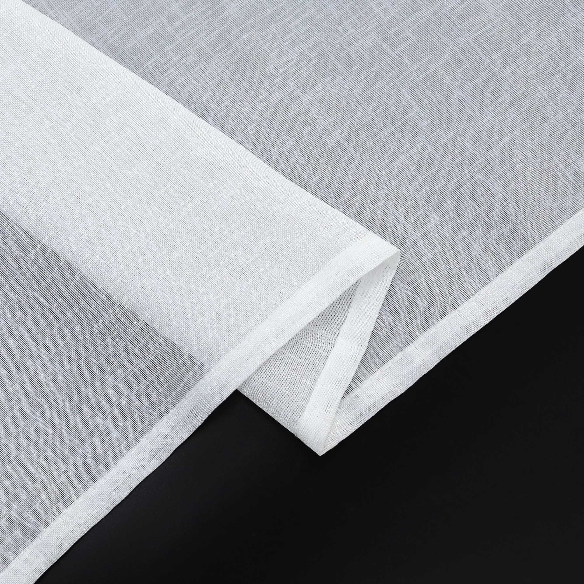 Scheibengardine 2er Set Bistrogardinen durch Tunnelzug Kurzgardinen Leinen Halbtransparent