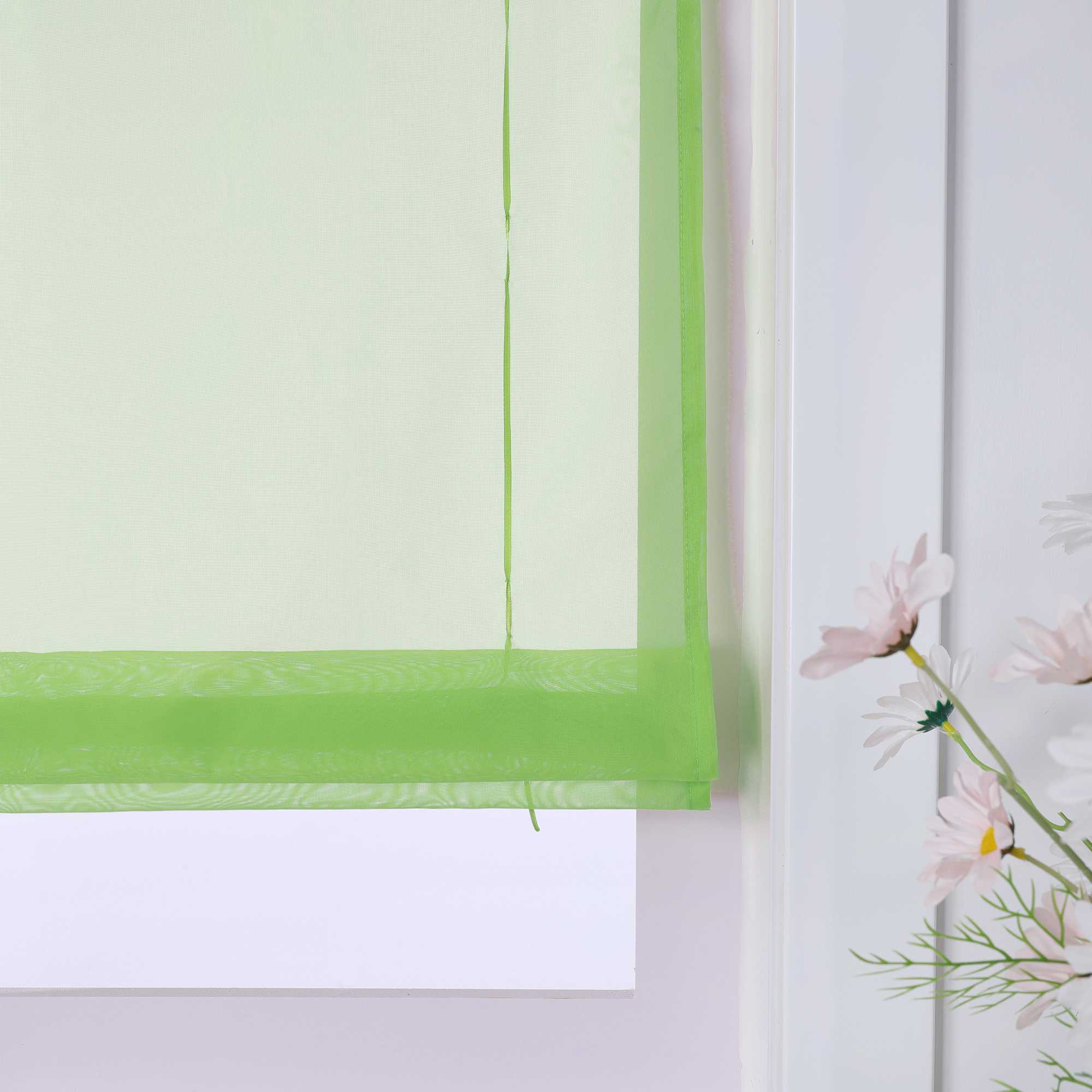 Rollos mit V-Haken halbtransparent lichtdurchlässig Unifarbe hochziehbar 1 Stück