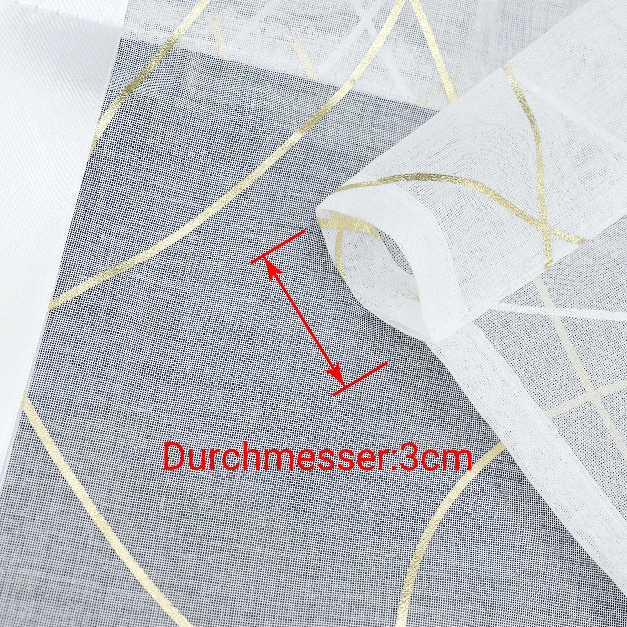 Raffrollo Voile Raffgardinen mit Wellenstreifen durch Tunnelzug Satinband Halbtransparent