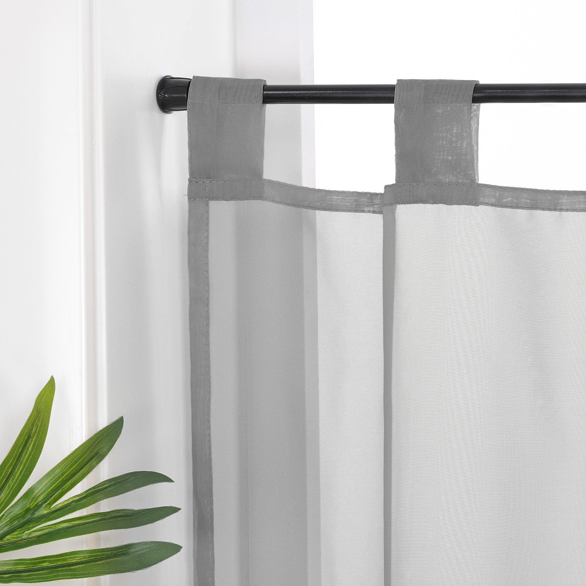 Scheibengardine unifarbend mit Schlaufen 100% Polyester