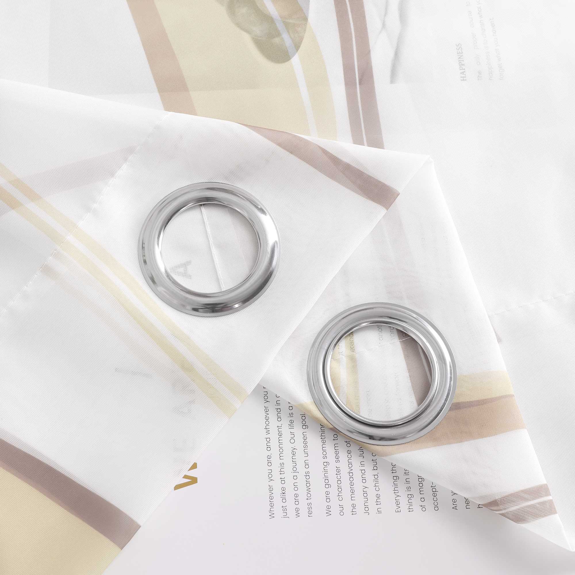 Vorhang Ösenschal mit bunten Wellenmustern Halbtransparent 1 stück