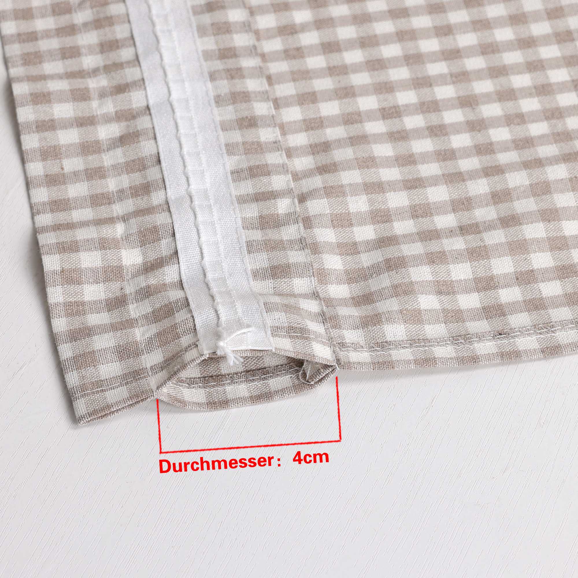 Kurzgardinen im Volant-Stil mit Karomuster 2er Set