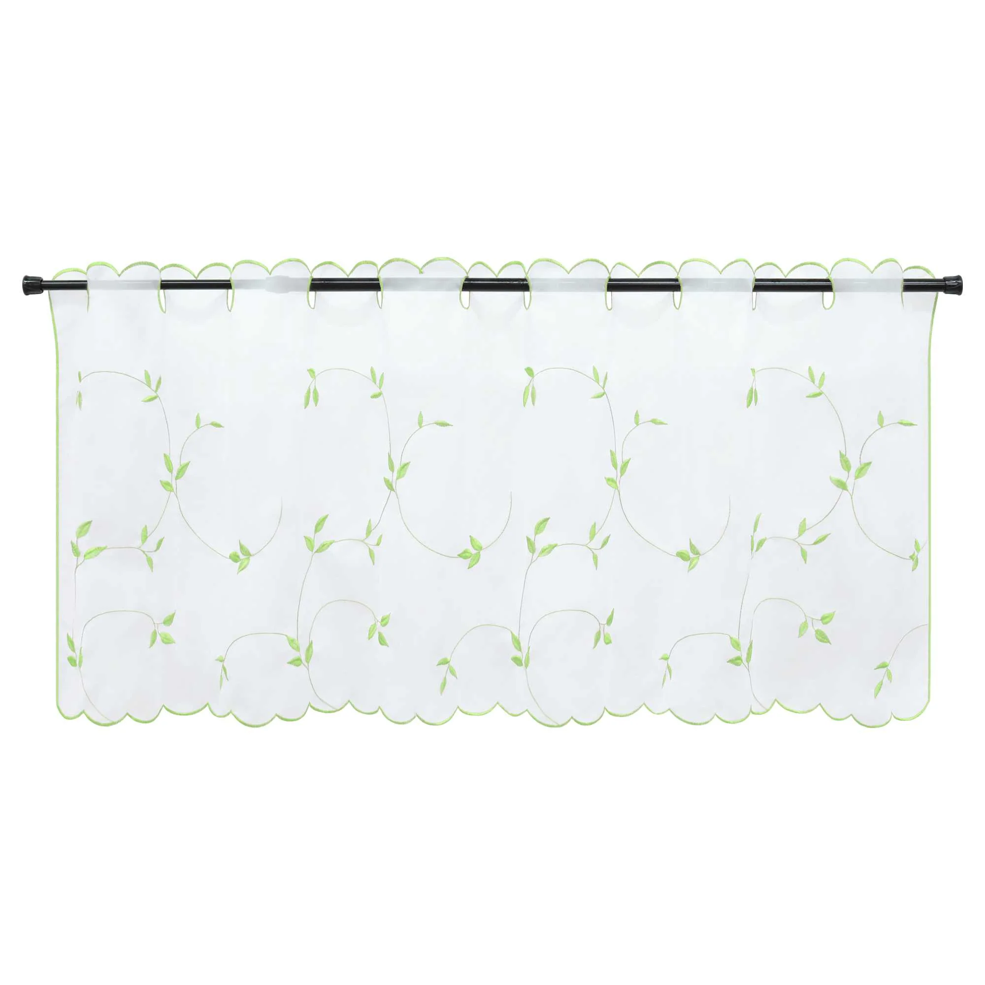 Scheibengardinen Voile Bistrogardinen mit Blattstickerei Transparent Bestickte Küche Kurzstores