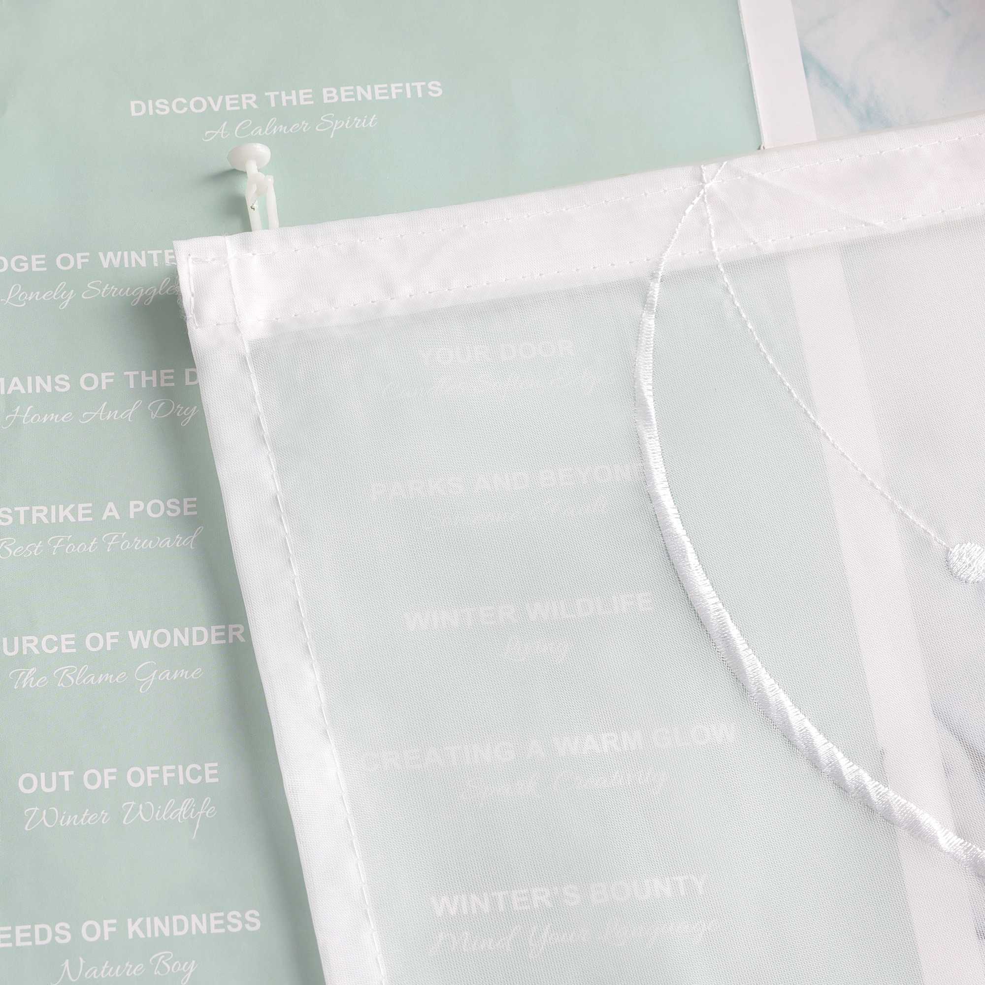 Schiebegardine Klettbandschal aus Polyester mit Wellenmuster transparent durch Klettband 2 stücke