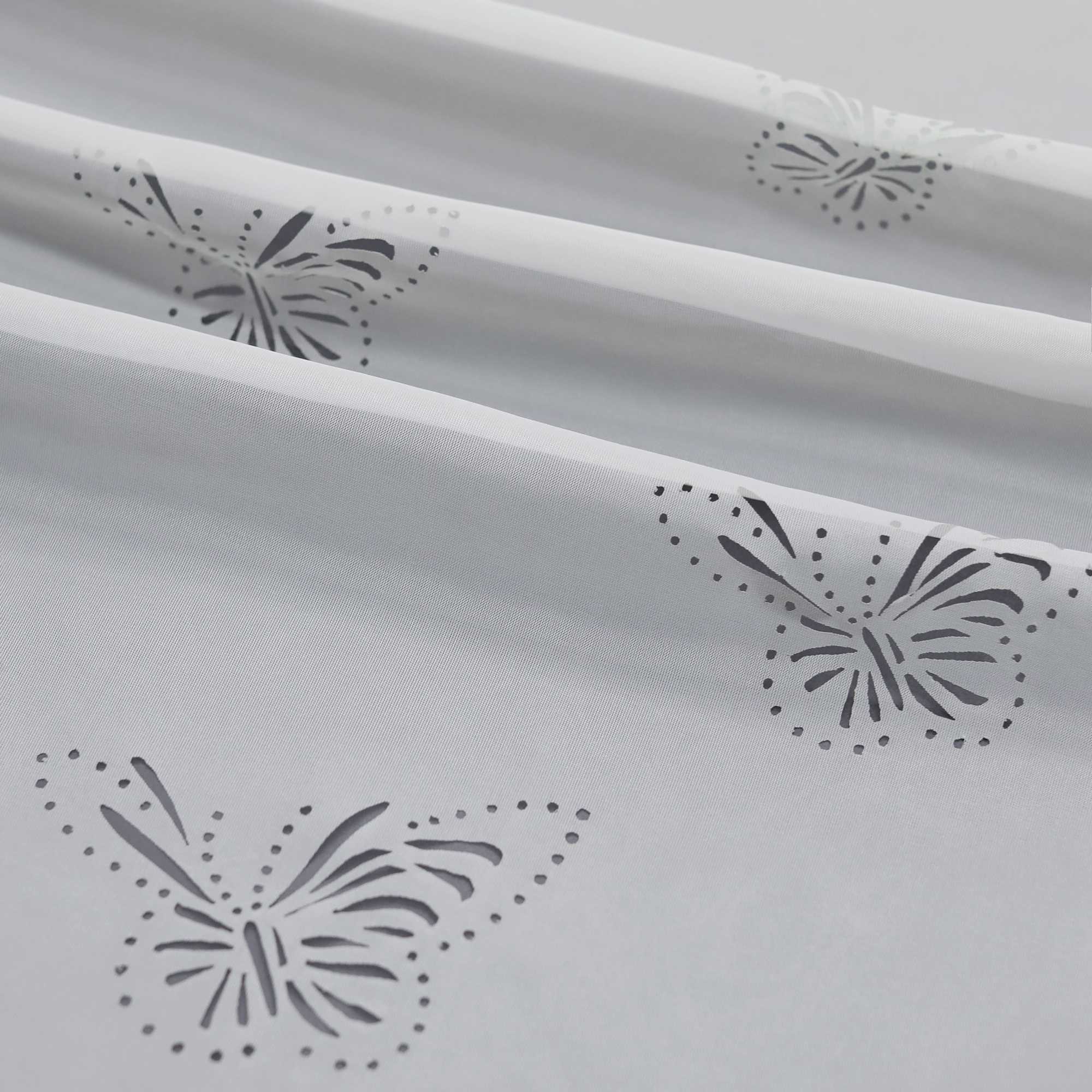 Transparente Scheibengardine mit Schmetterlingsdesign Dreiecksabschluss 1 Stück