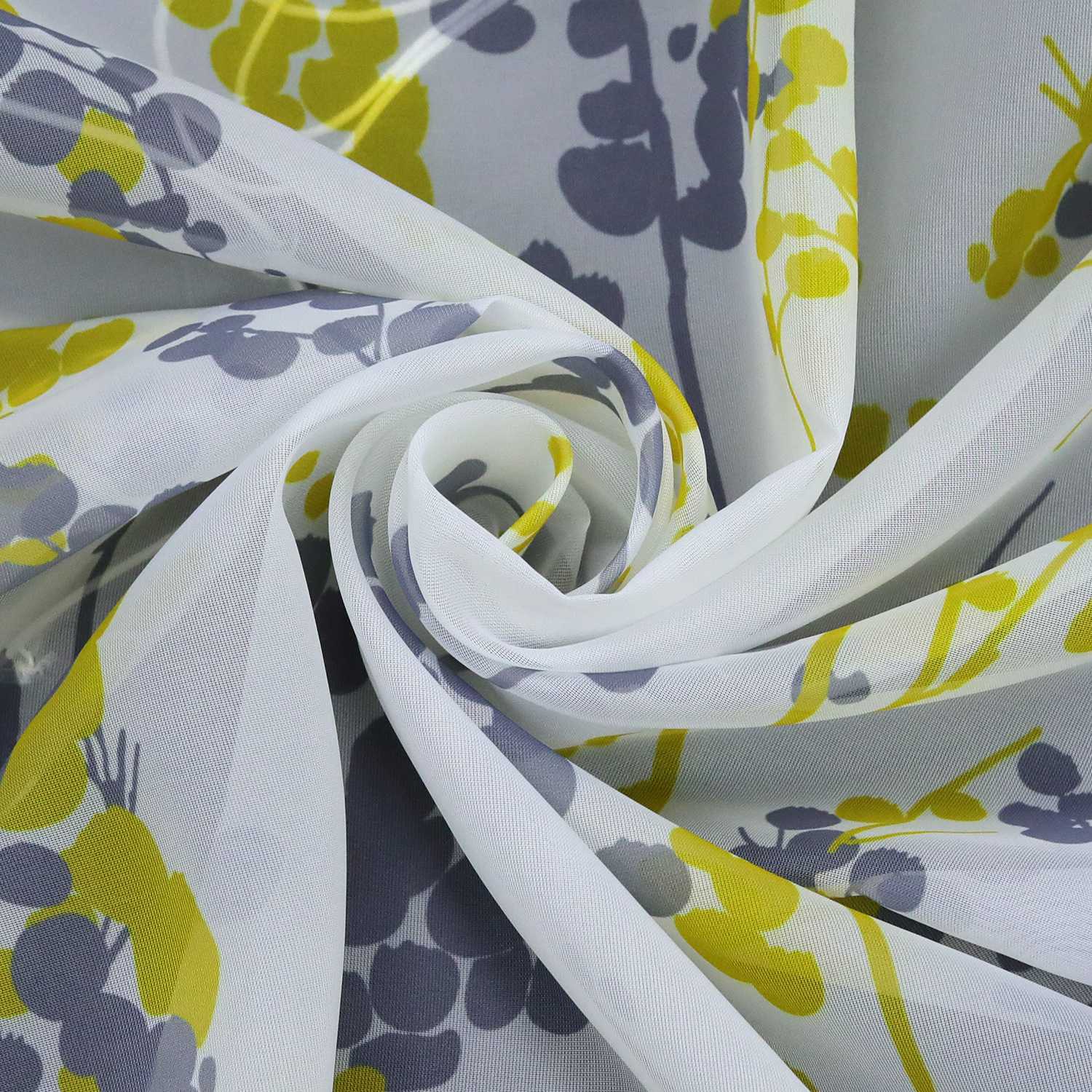 Raffrollo mit Schlaufen Halbtransparent Voile Raffgardine mit Blaubeermuster Modern Küche Gardinen