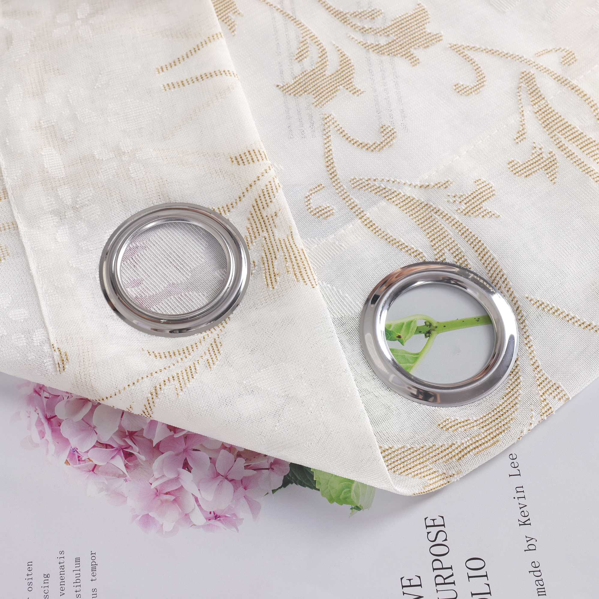 Elegante Transparente Gardinen mit Rankenmuster Ösenschal 1 stück