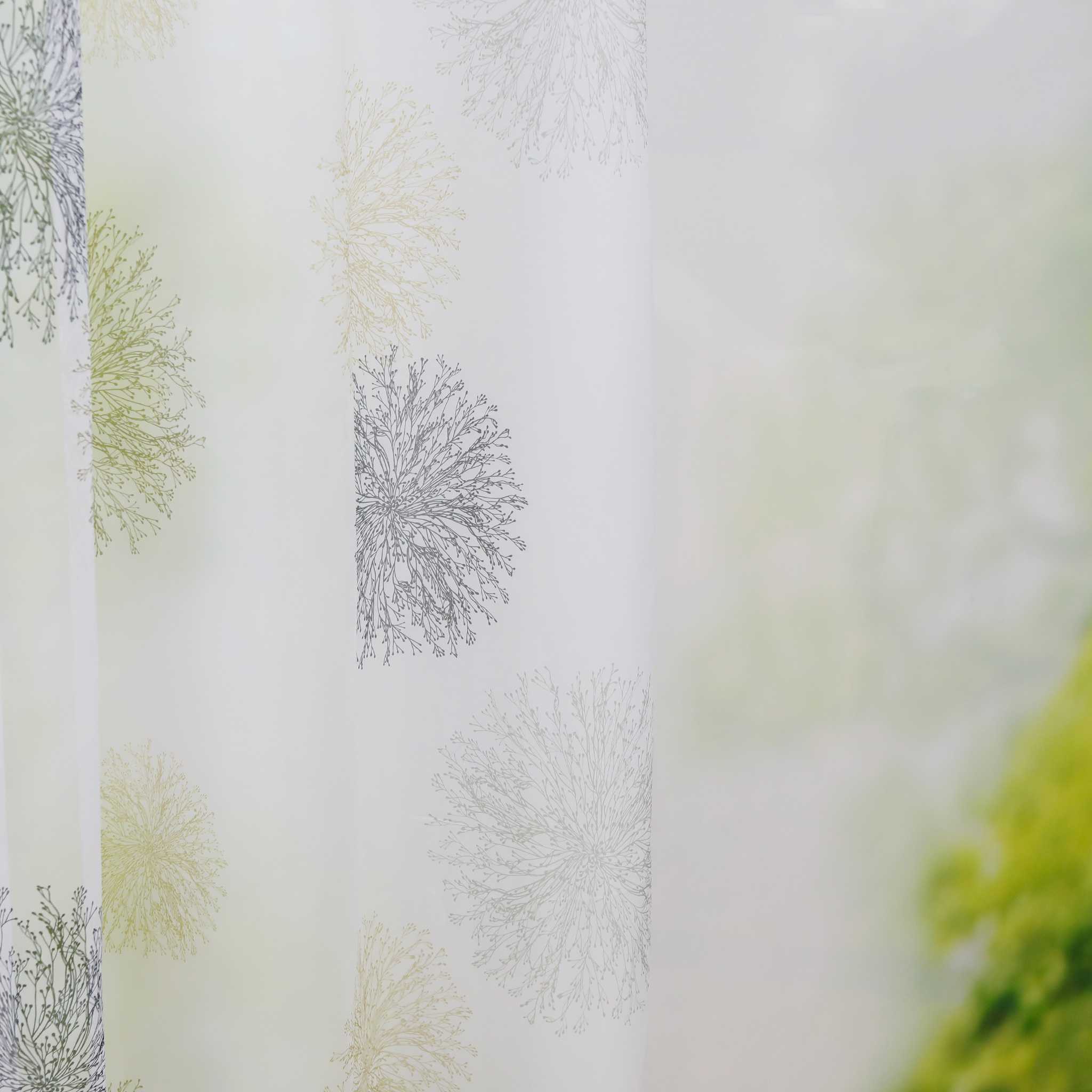 Voile-Vorhang Kräuselbandschal Transparente mit Blumenmuster leichte Schutzfunktion 1 Stück