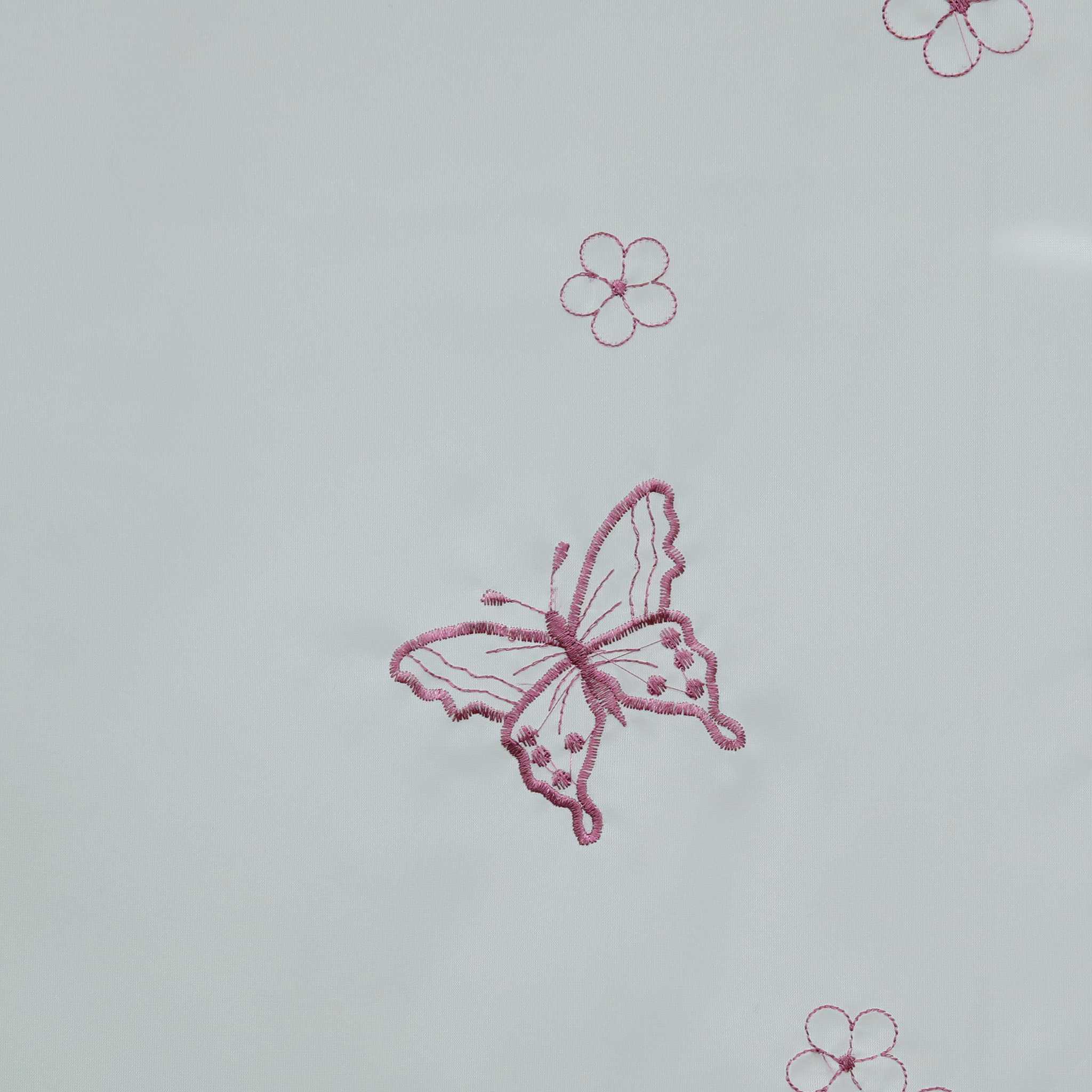 Raffrollo durch Tunnelzug Voile Küchengardinen modern Raffgardinen mit Stickerei Transparent 1 Stück