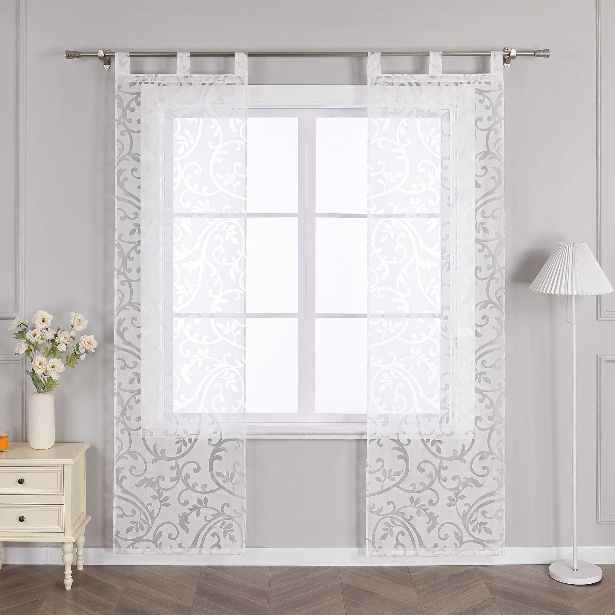 Schiebegardinen Schlaufenschal Ausbrenner Flächenvorhänge Schiebevorhang mit Phönixblütenmuster Transparent