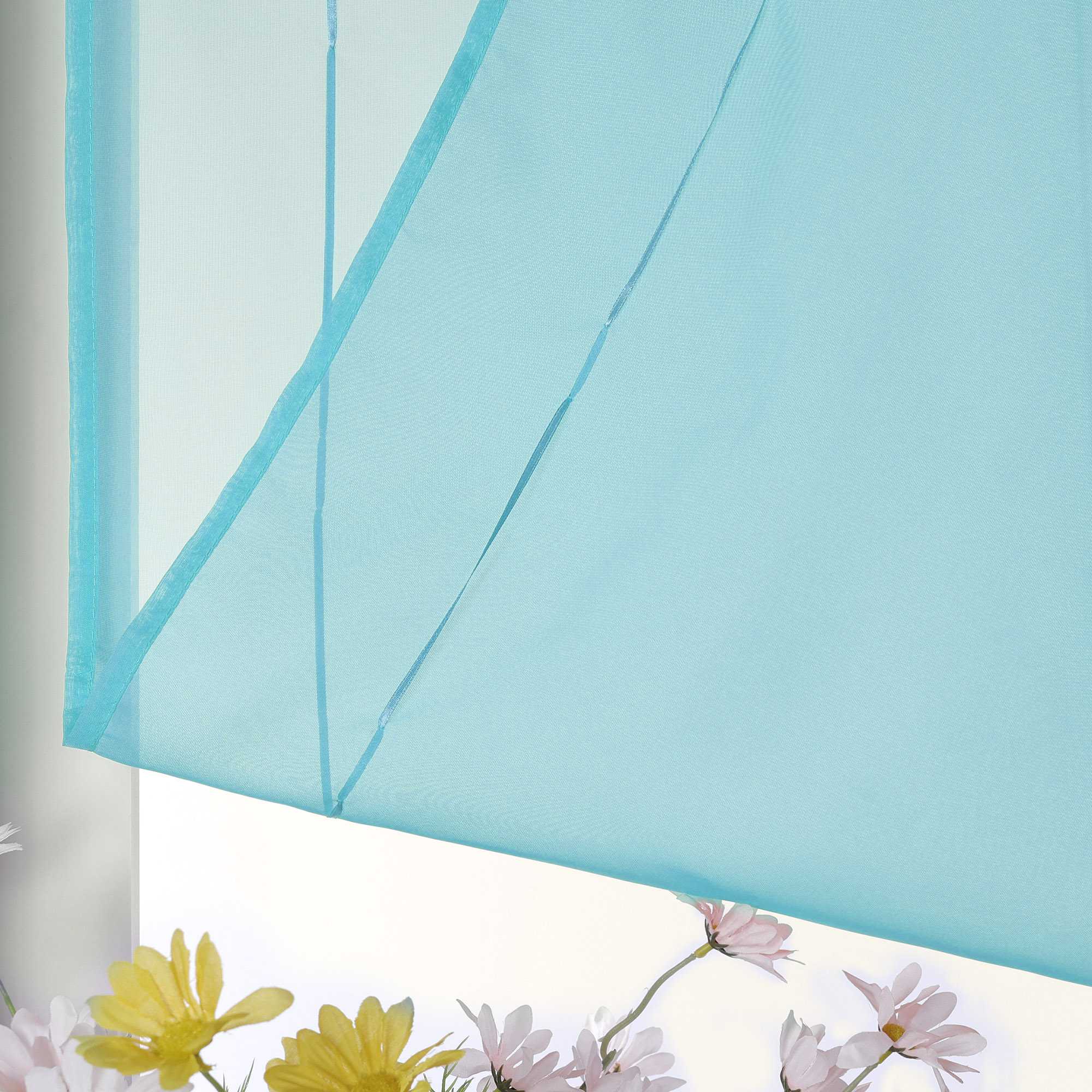 Rollos mit V-Haken halbtransparent lichtdurchlässig Unifarbe hochziehbar 1 Stück