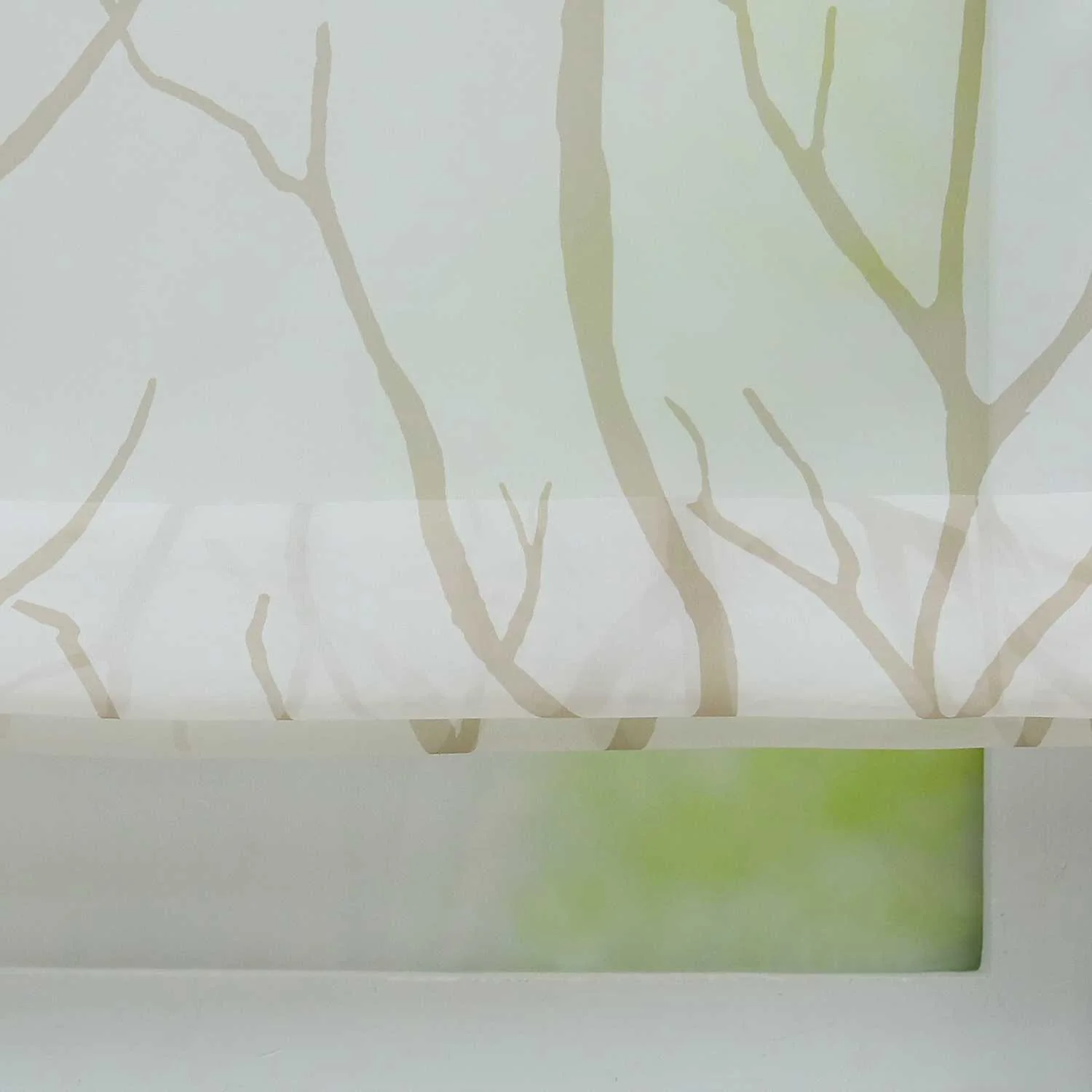 Rollos mit U-Haken halbtransparent Zweigmuster Lichtdurchlässig 1 Stück