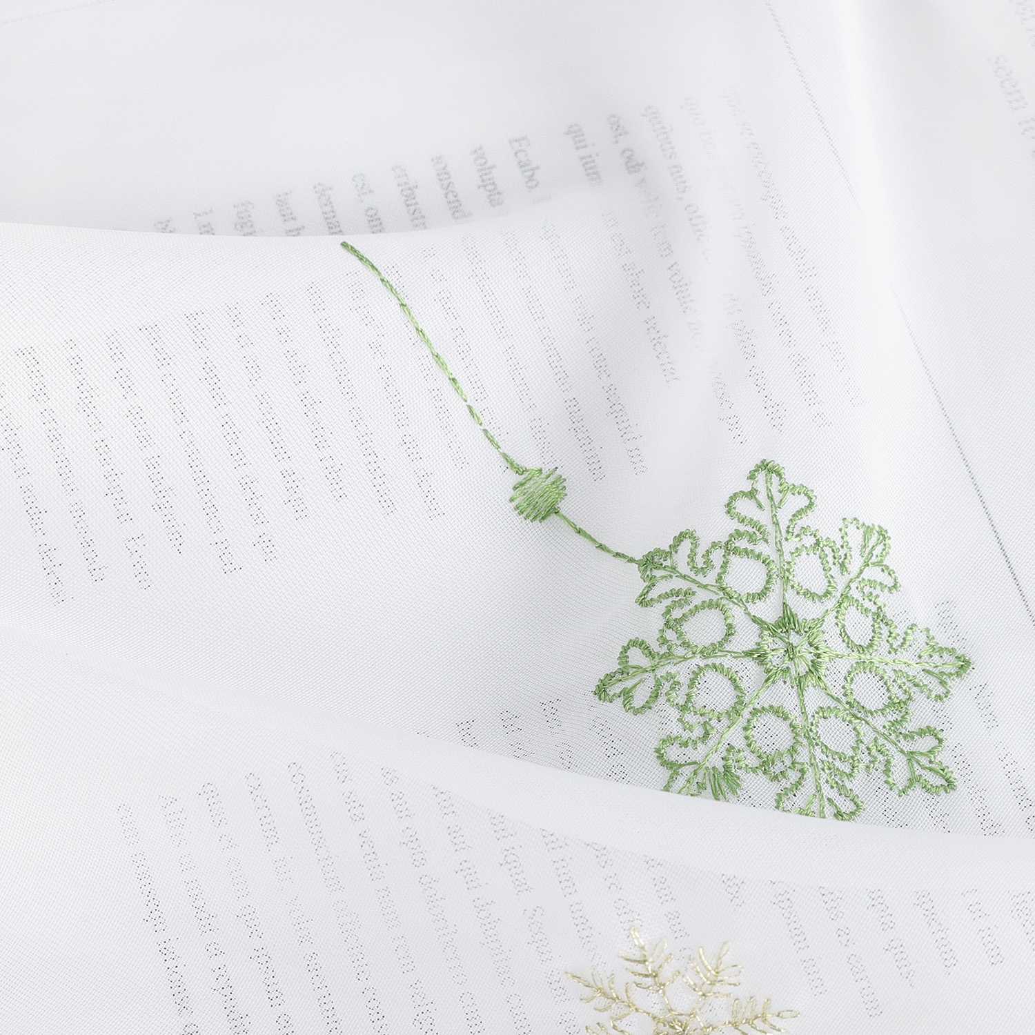 Scheibengardine mit Tannenbaum & Schneeflocken weihnachten kurz Gardine