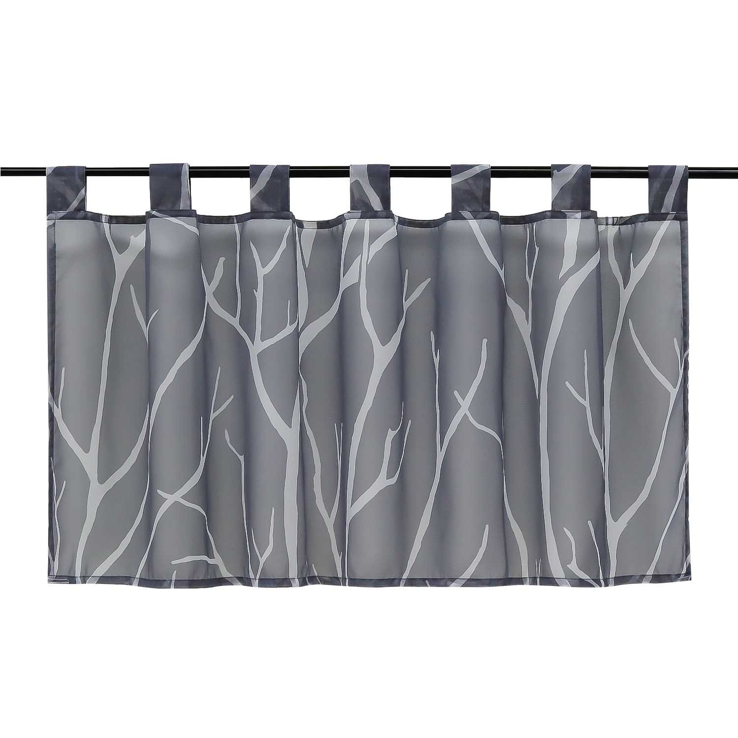 Scheibengardine Schlaufengardine Halbtransparent mit Muster 1 Stück