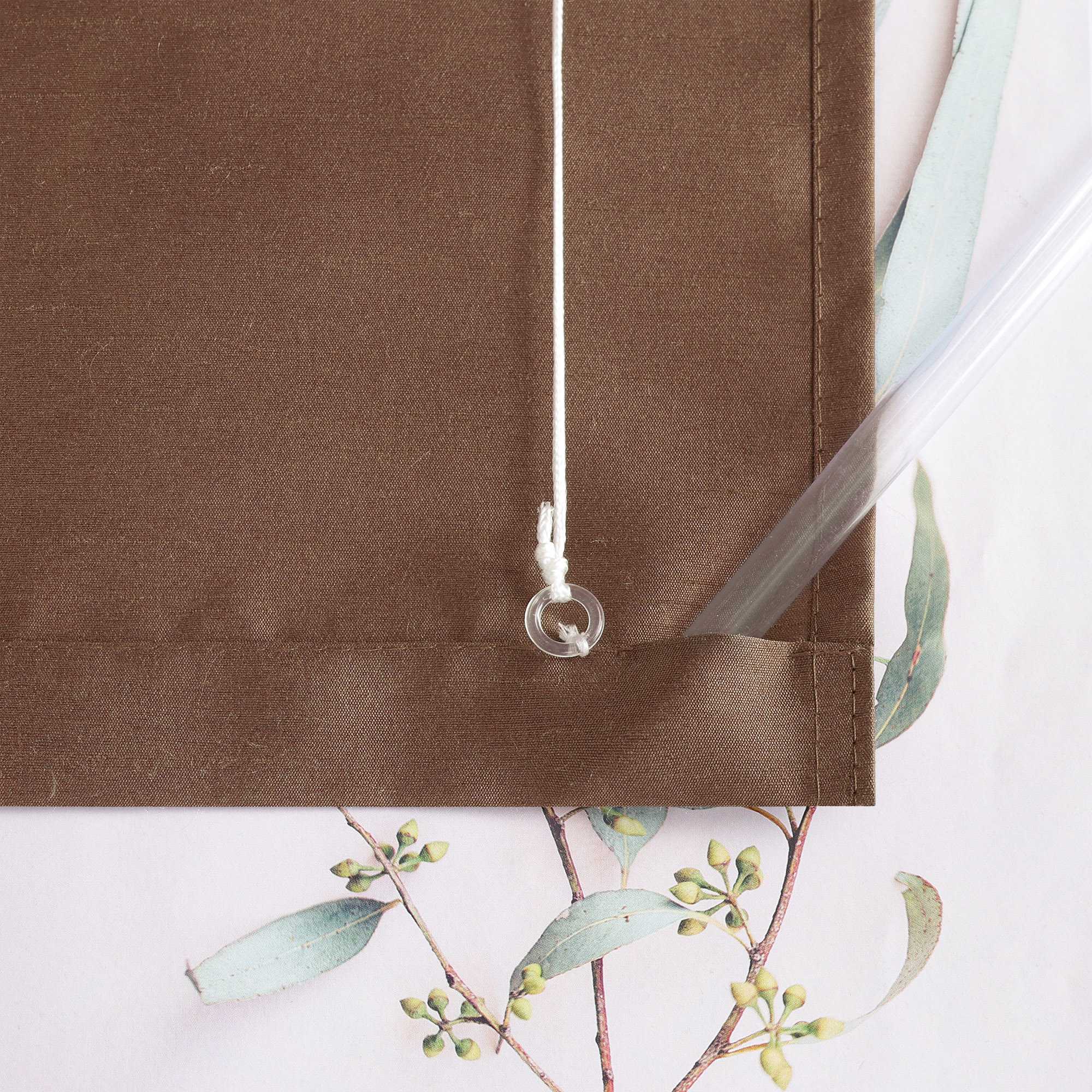 Raffrollo ohne Bohren unifarbe mit feinen horizontalen Streifen