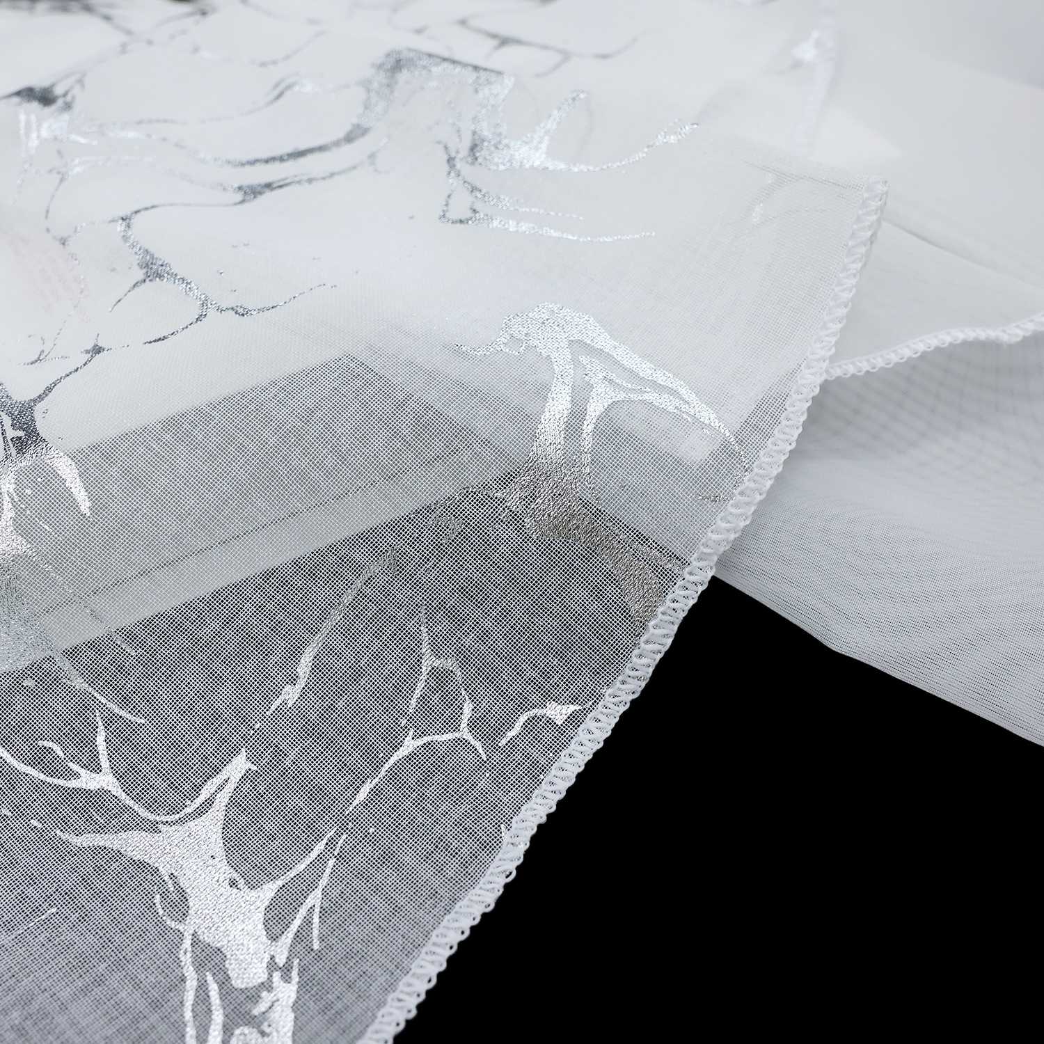 Scheibengardine Vorhangkopf durch Tunnelzug Doppelschichtige Küchengardinen mit Marmormuster Stangendurchzug