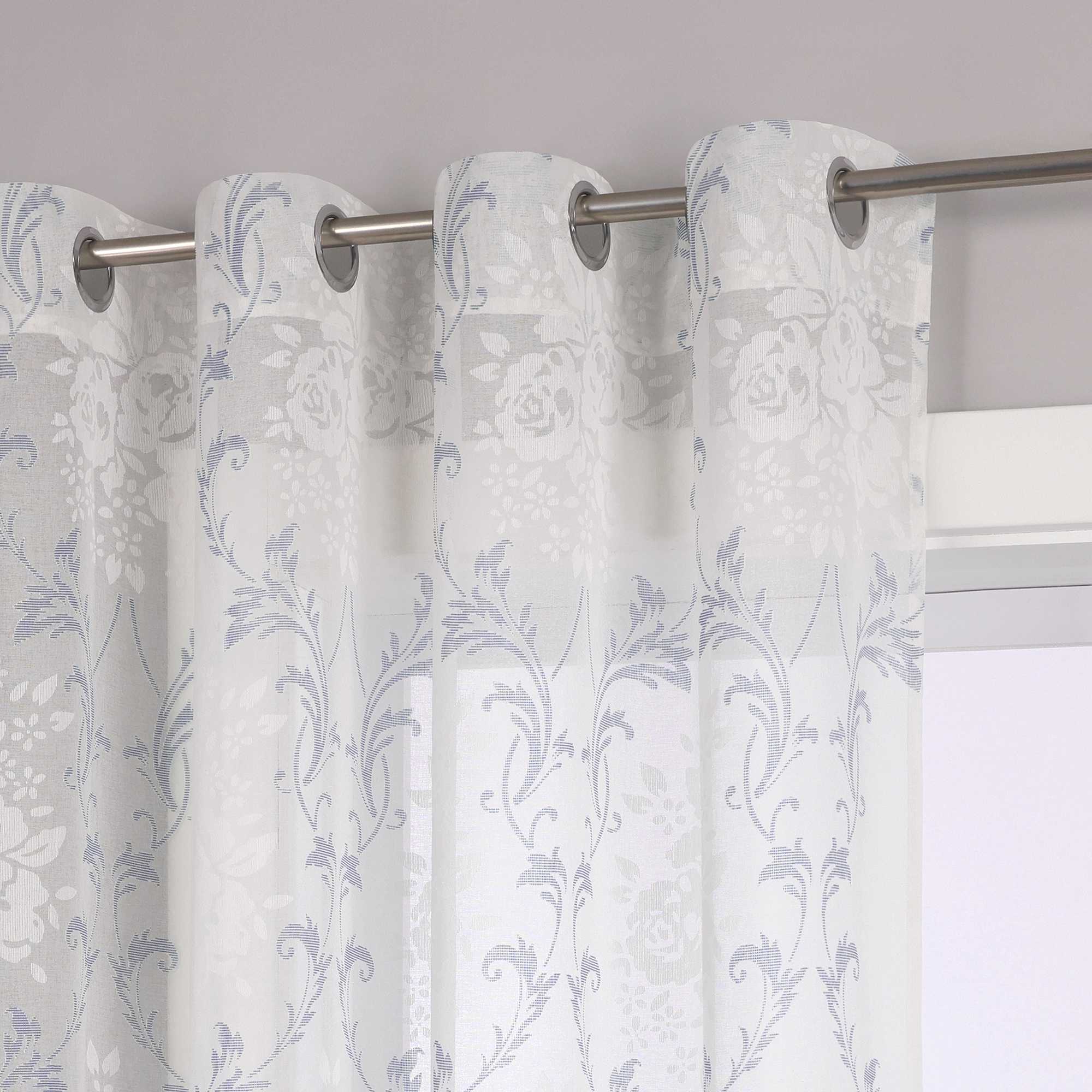 Elegante Transparente Gardinen mit Rankenmuster Ösenschal 1 stück