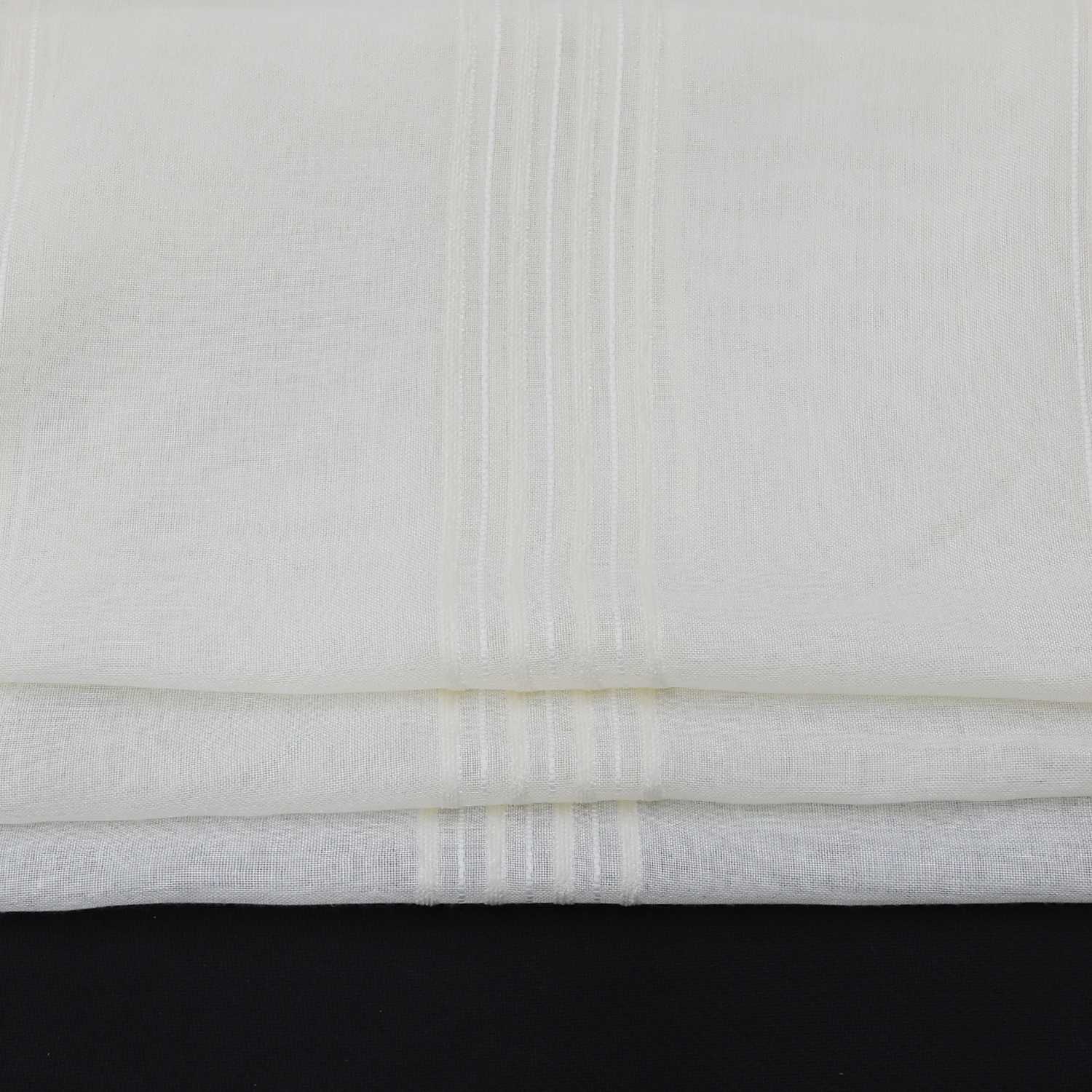 Vorhang 2er Set Voile Gardinen mit vertikalen Streifen Modern Transparent Schlafzimmer Wohnzimmer 2 Stück