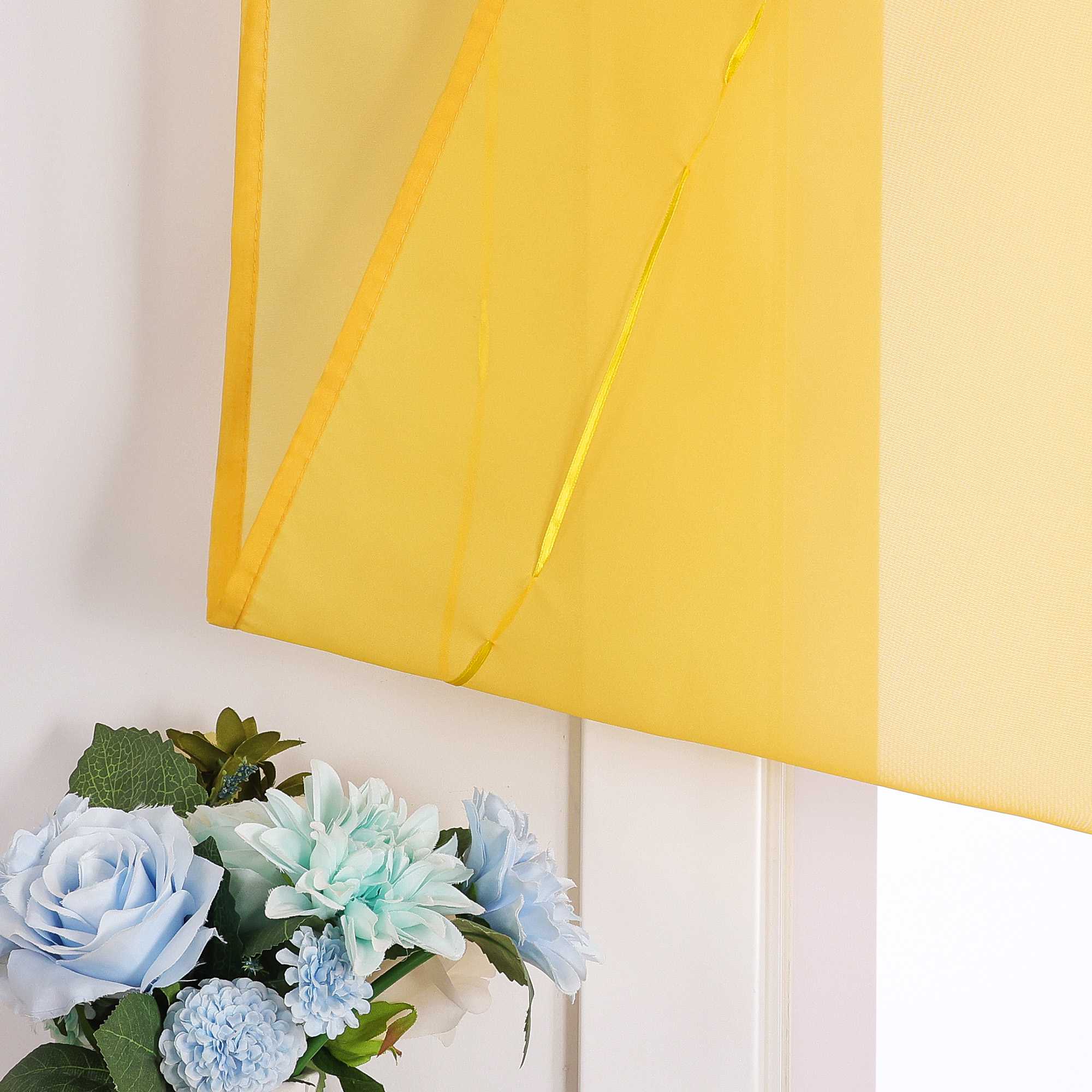 Rollos durch Stangendurchzug Transparente Luftig Unifarbig 1 Stück