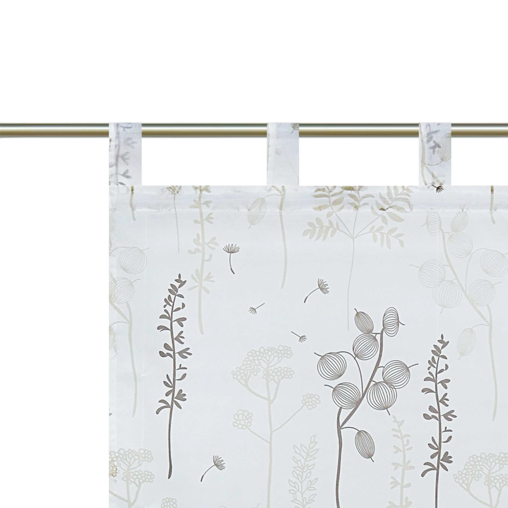 Raffrollo mit Schlaufen Voile Raffgardine Modern Küche Gardinen mit Laternenblume Muster Wohnzimmer Halbtransparent