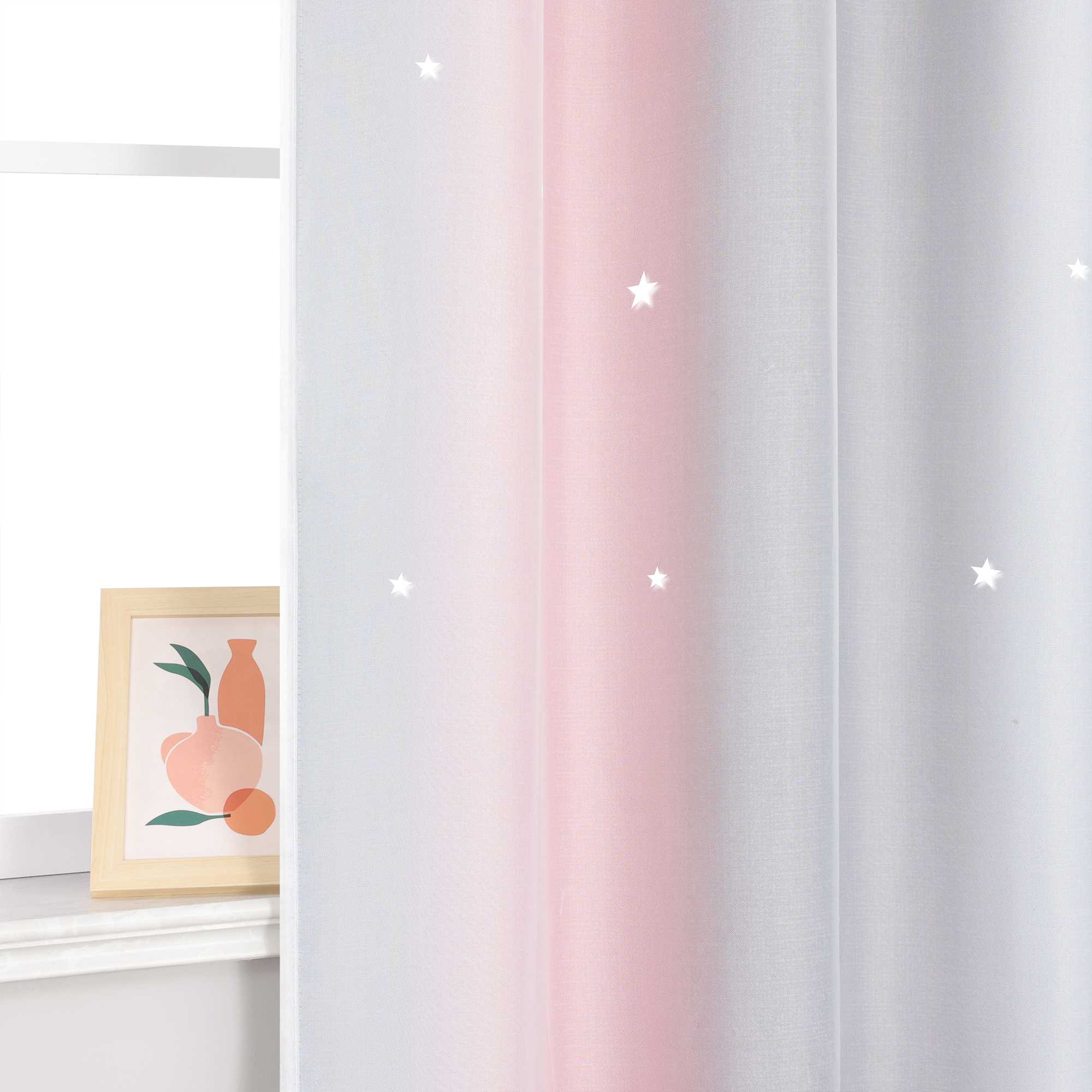 2-in-1 Vorhang Kinderzimmer mit Sternen 1 stück