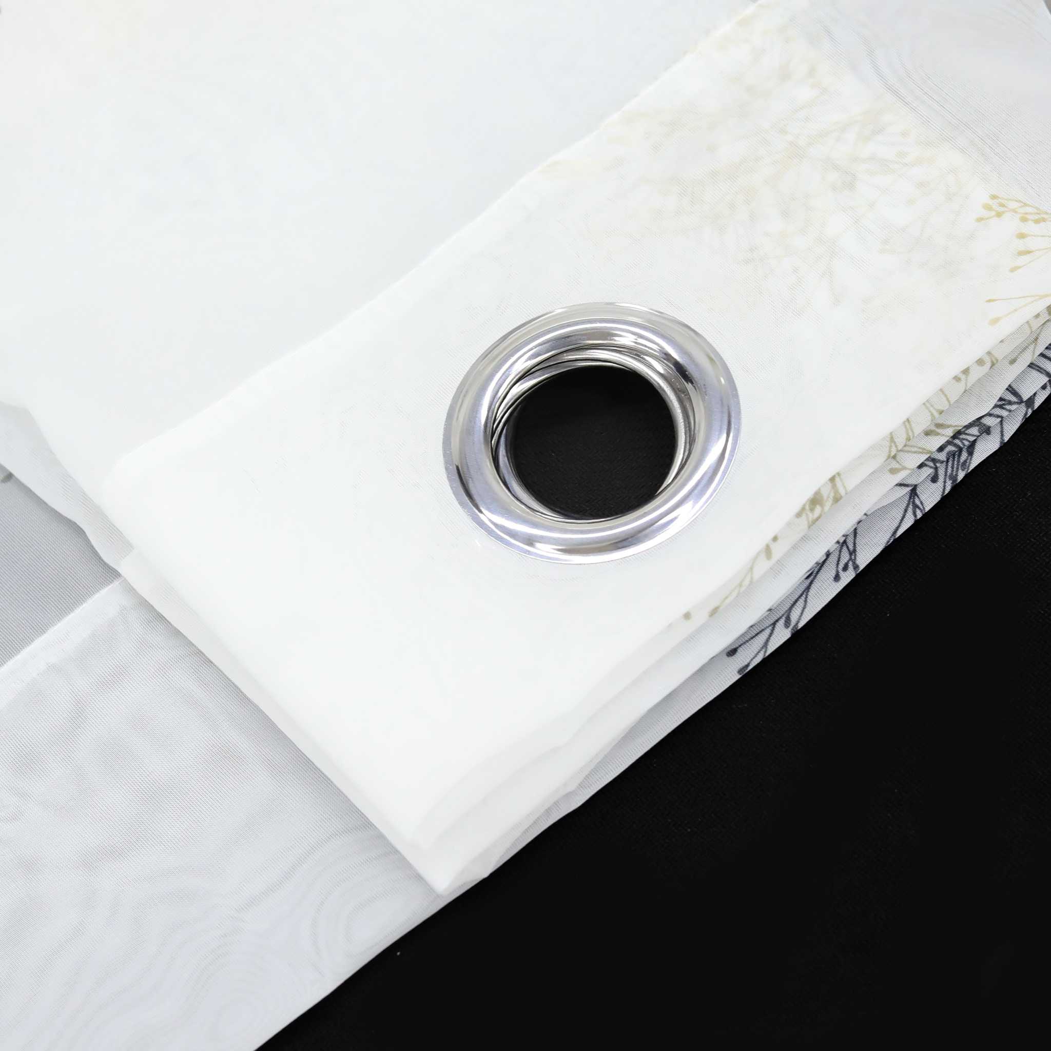 Voile-Vorhang Kräuselbandschal Transparente mit Blumenmuster leichte Schutzfunktion 1 Stück