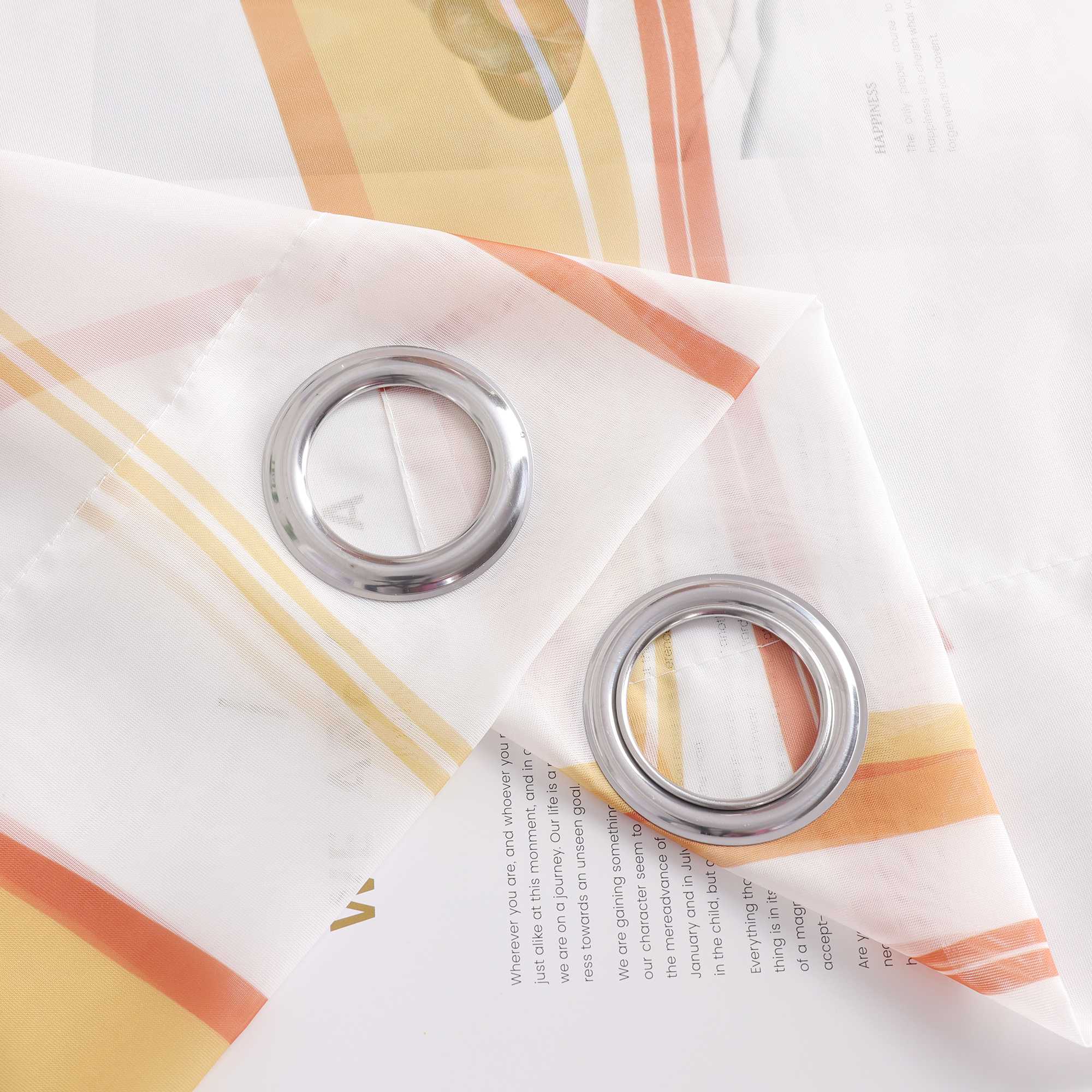 Vorhang Ösenschal mit bunten Wellenmustern Halbtransparent 1 stück