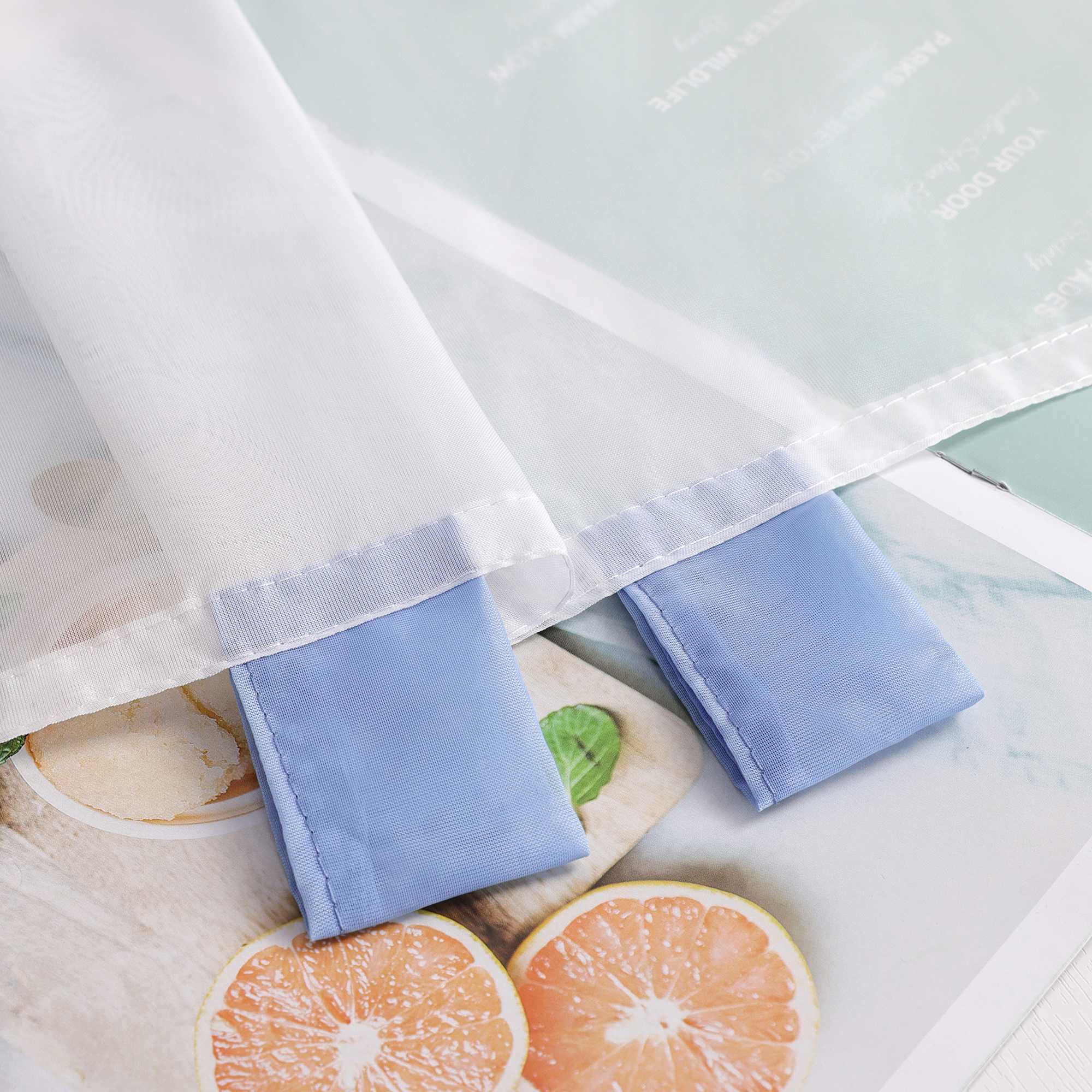 Scheibengardinen Bistrogardine Schlaufen Küche Gardinen Landhausstil Transparent Kurzstores mit kleiner Gänseblümchen-Stickerei