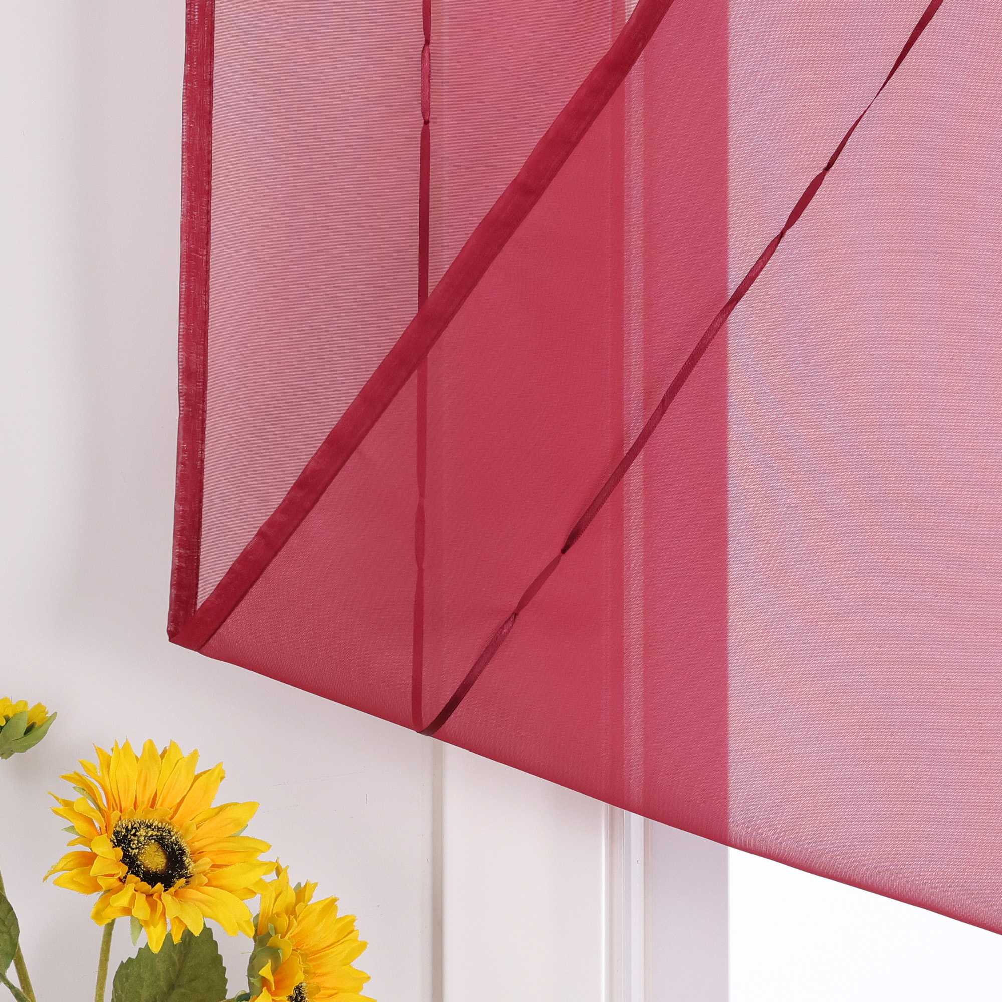 Rollos durch Stangendurchzug Transparente Luftig Unifarbig 1 Stück