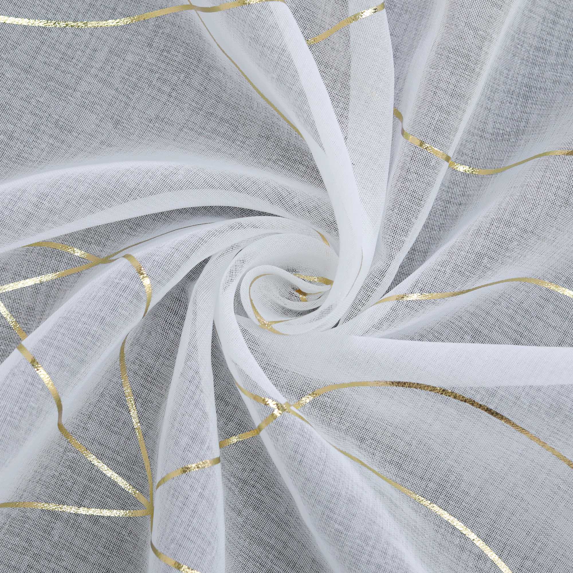 Raffrollo Voile Raffgardinen mit Wellenstreifen durch Tunnelzug Satinband Halbtransparent