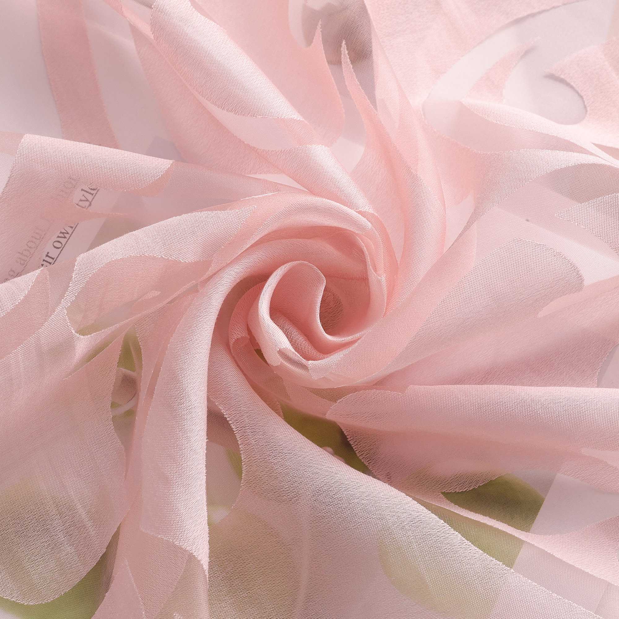 Transparentes Schiebevorhang Set Rosa mit Rankenmuster