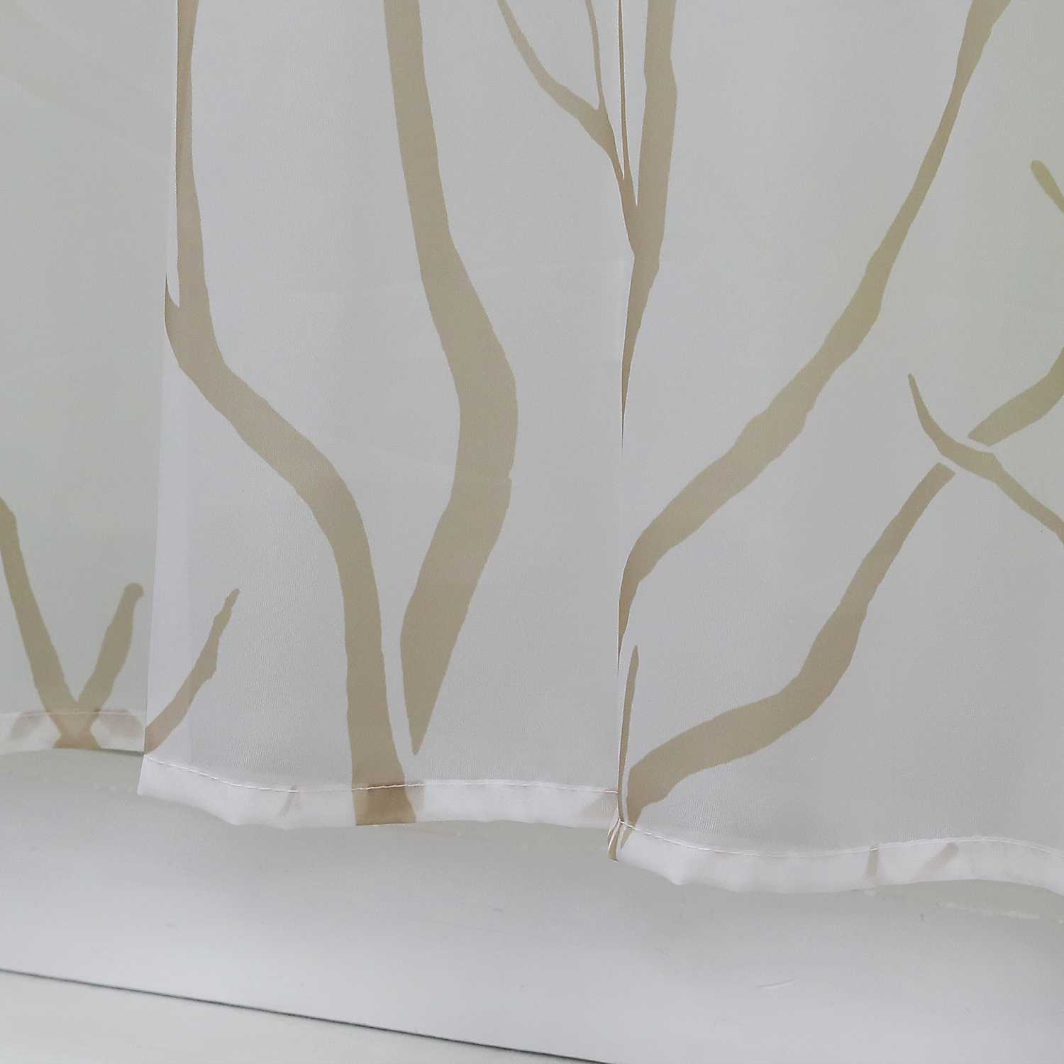 Scheibengardine Schlaufengardine Halbtransparent mit Muster 1 Stück