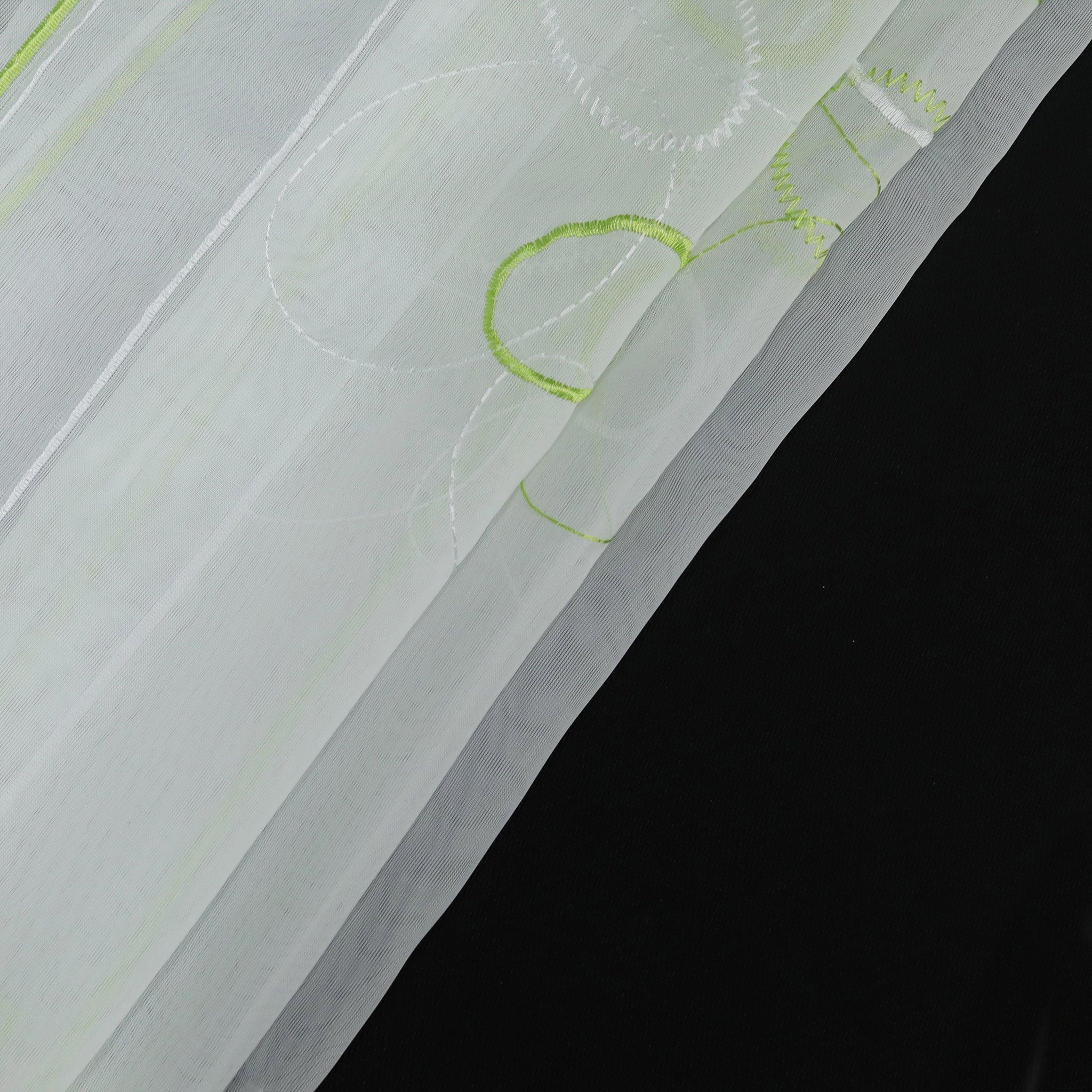 Scheibengardine durch Stangendurchzug transaprent Kreis-Muster lichtdurchlässig Fensterdeko 1 stück