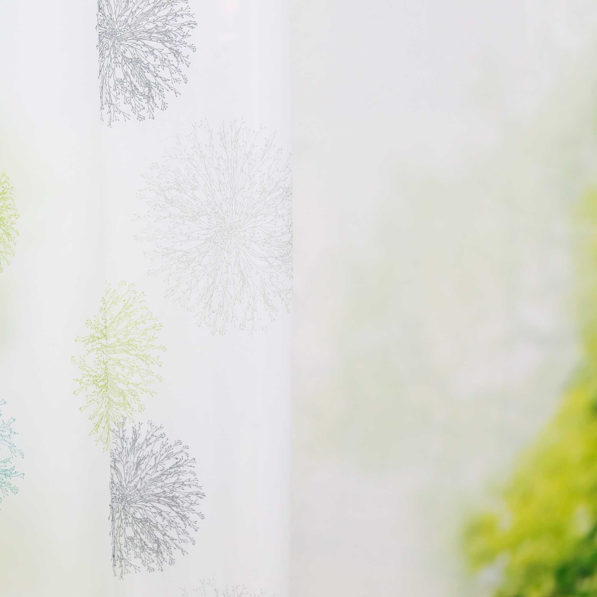 Voile-Vorhang Kräuselbandschal Transparente mit Blumenmuster leichte Schutzfunktion 1 Stück