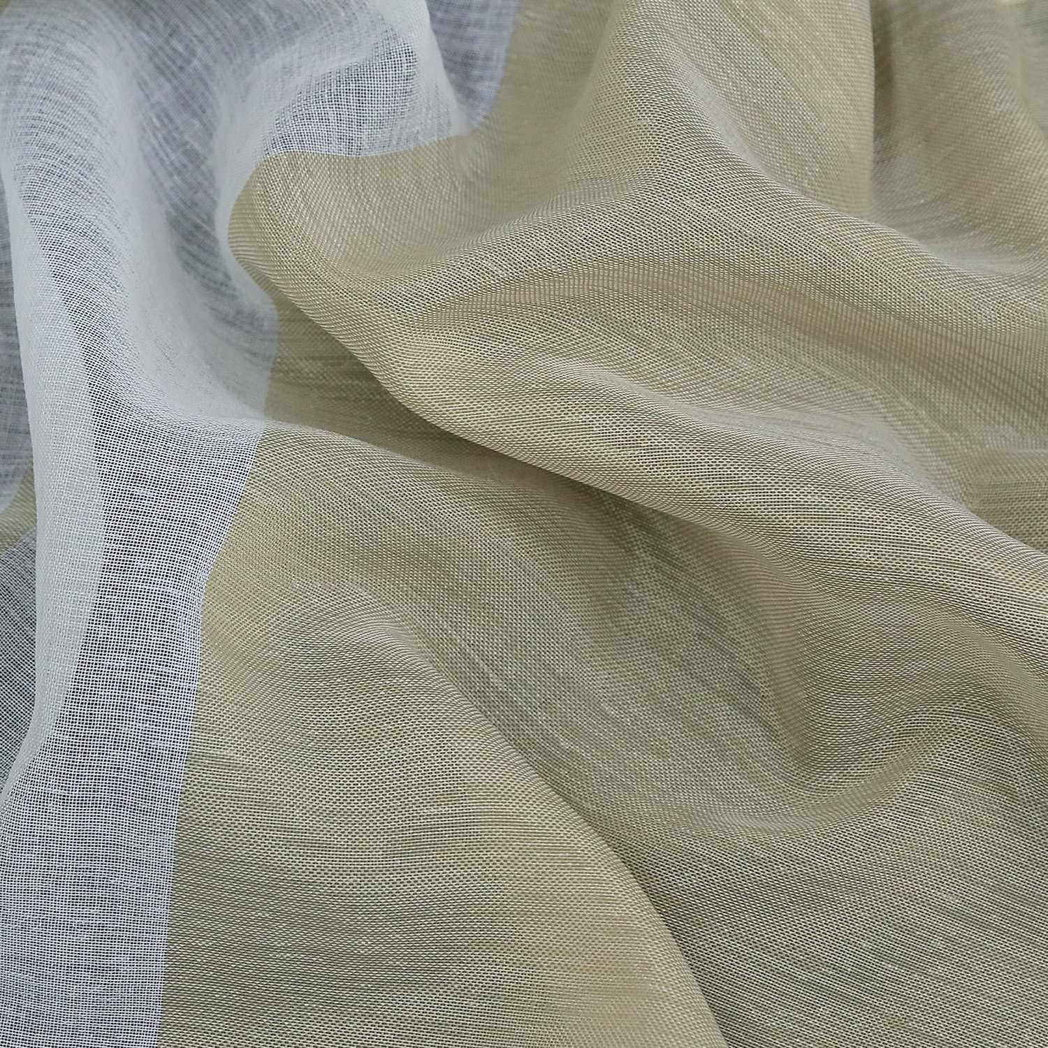 Scheibengardine durch Stangendurchzug zusammenziehbar weiße Streifenmuster halbtransparent 1 Stück