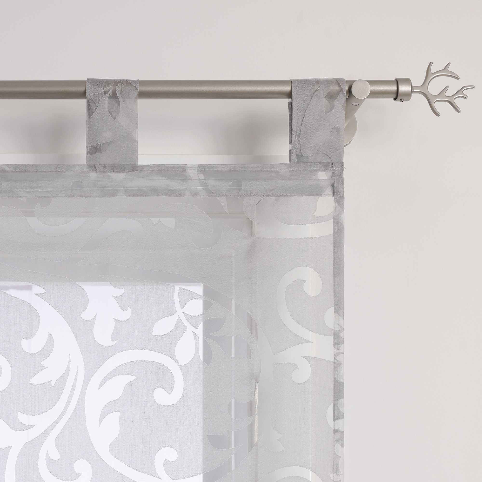 Transparente Schlaufengardine mit Blumenmuster Café Fenstergardine Raffrollos 1 Stück