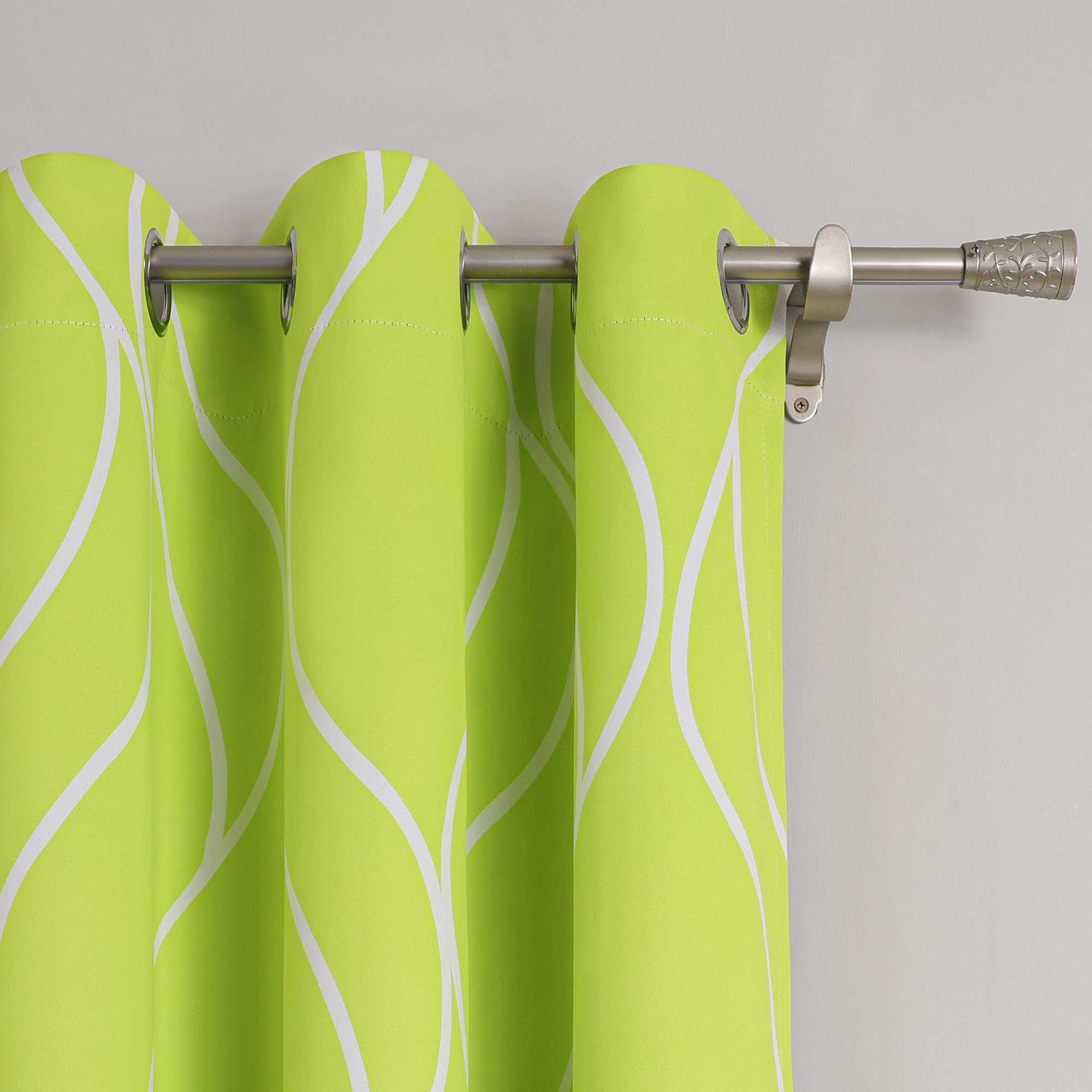 Verdunkelungsvorhänge Ösenschal mit Wellenmuster Blickdichte Landhaus Schlafzimmer  1 St.