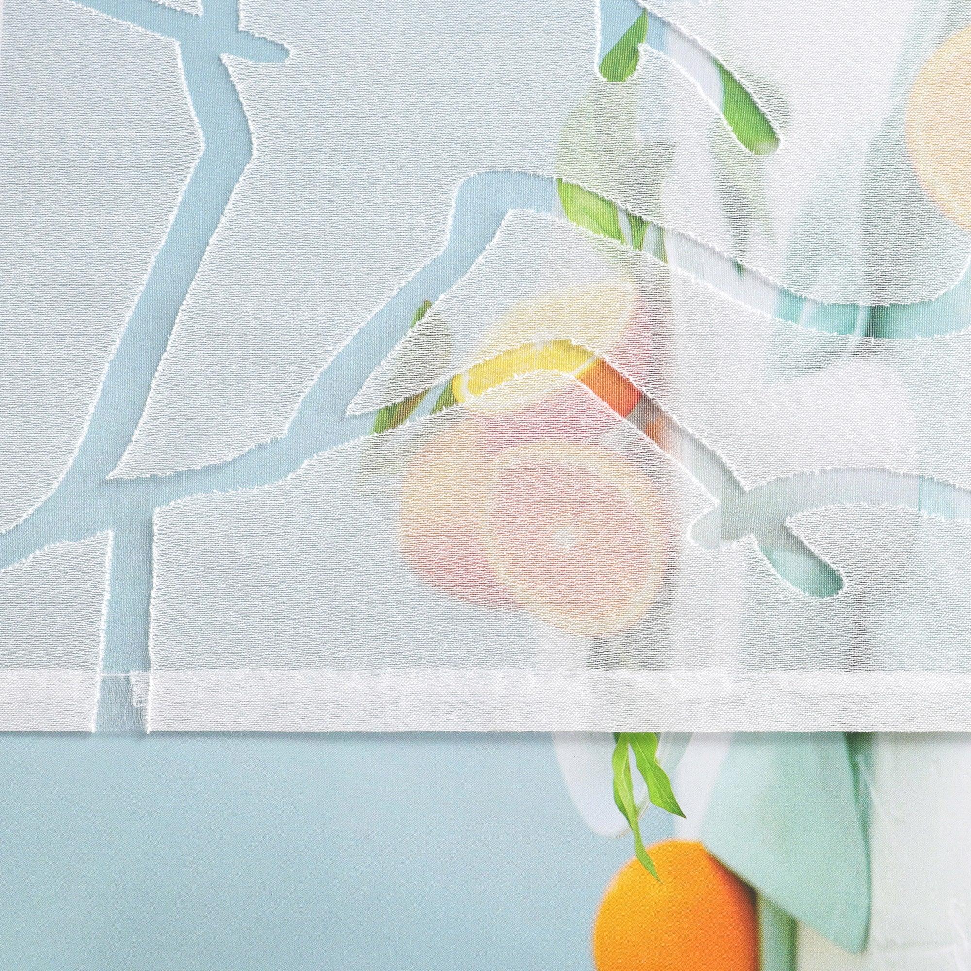 Rollo Schlaufengardine  halbtransparent  mit gestreiftmuster und Dekofalten Unifarbe 1 Stück