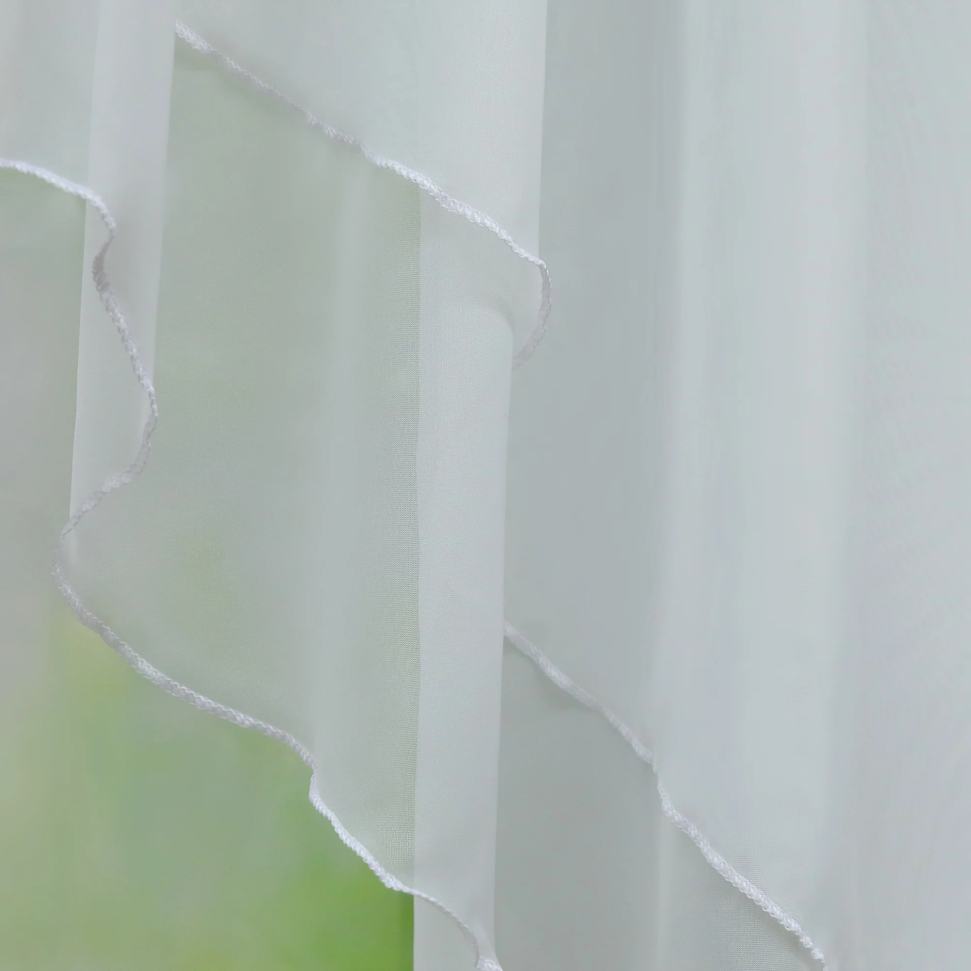 Delien Zweifarbige Fensterdekoration vloants Kurz Gardine 2er-Pack