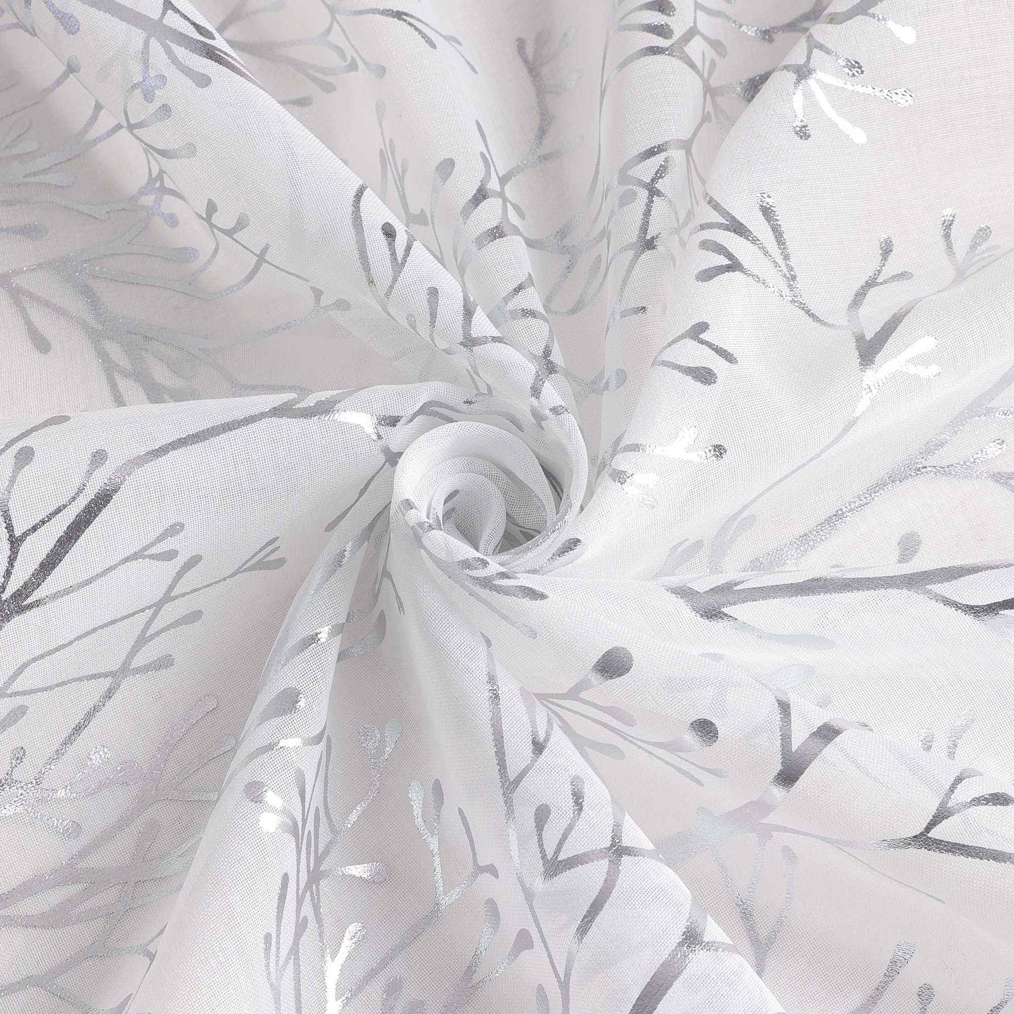 Luxuriöse Vorhänge mit vergoldetem Zweigmuster mit Kräuselband