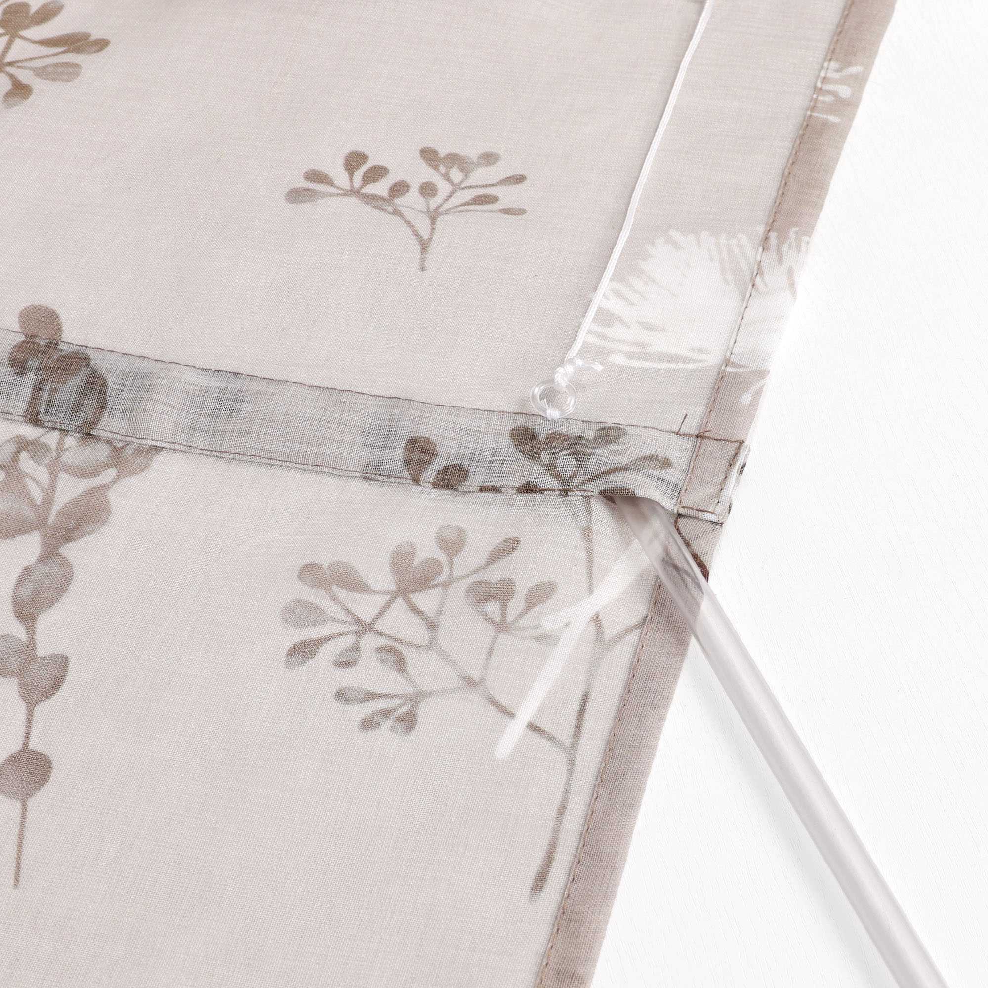 Raffrollo mit Schlaufen Voile Gardinen Landhaus Küche Raffgardinen Schlaufenrollo Transparent