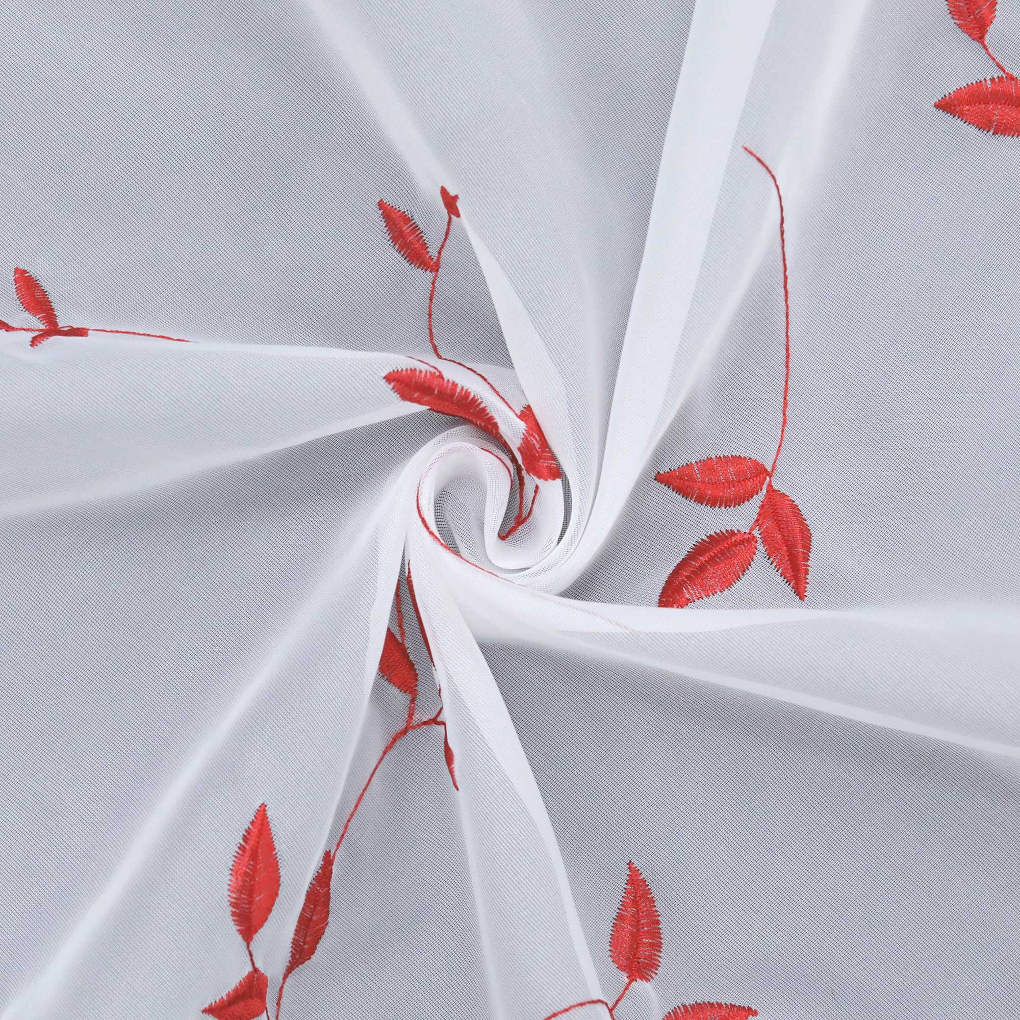 Scheibengardinen Voile Bistrogardinen mit Blattstickerei Transparent Bestickte Küche Kurzstores