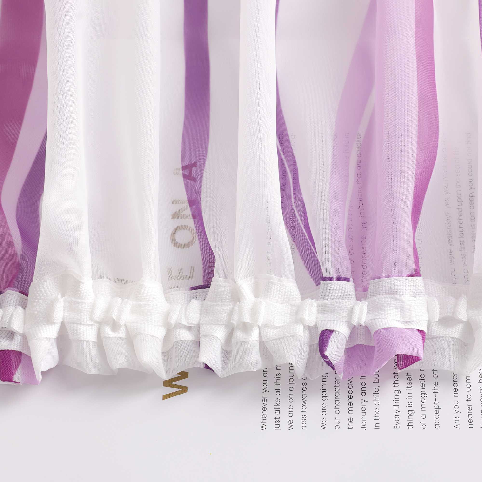 Vorhang Kräuselband aus Polyester mit bunten Wellenmustern tranparent 1 stück