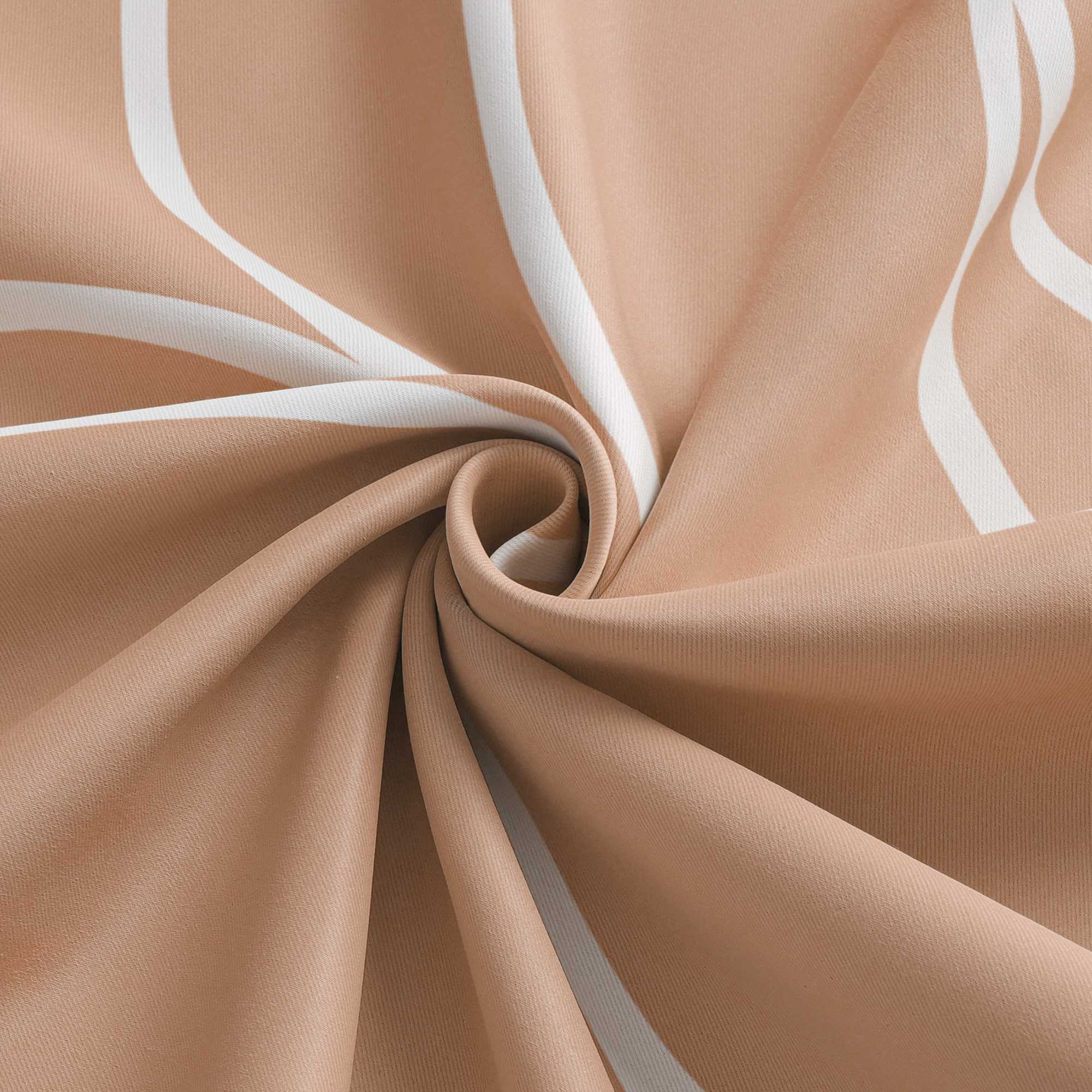 Verdunkelungsvorhänge Ösenschal mit Wellenmuster Blickdichte Landhaus Schlafzimmer  1 St.