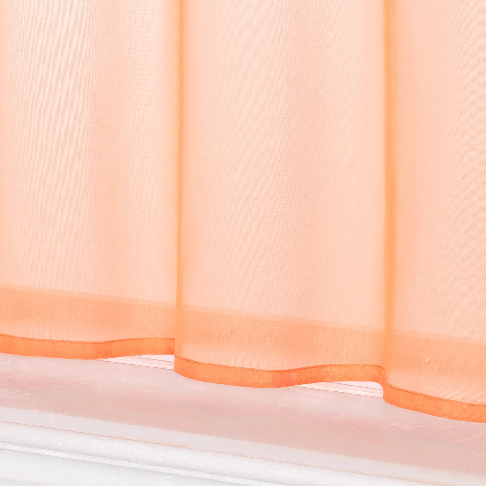 Scheibengardine unifarbend mit Schlaufen 100% Polyester