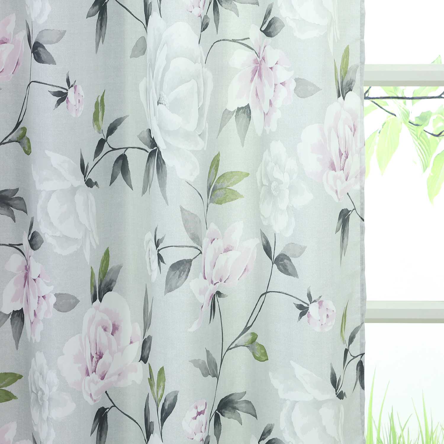 Verdunkelungsvorhang Ösenschal mit Blumenmuster Lichtvermeidung Zimmerdeko Thermovorhang 1 Stück