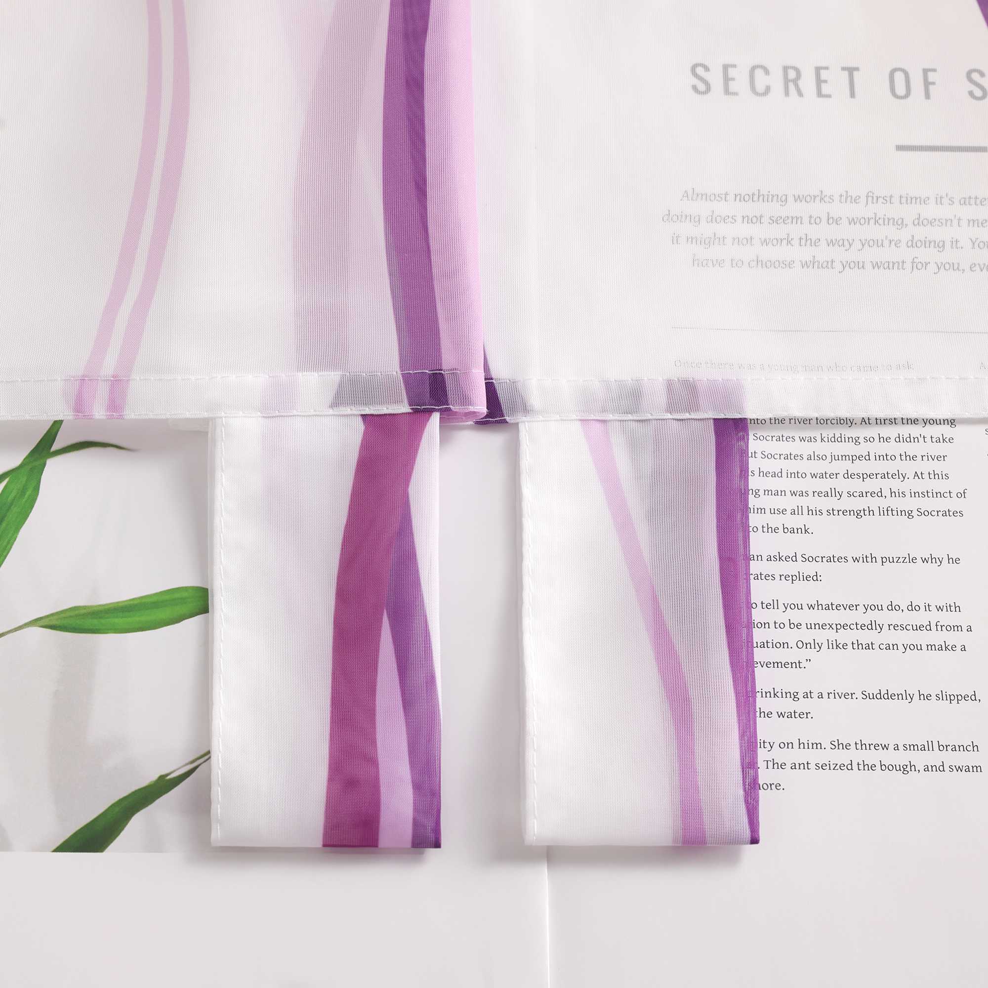 Vorhang Schlaufenschal aus Polyester mit bunten Wellenmustern tranparent 1 stück