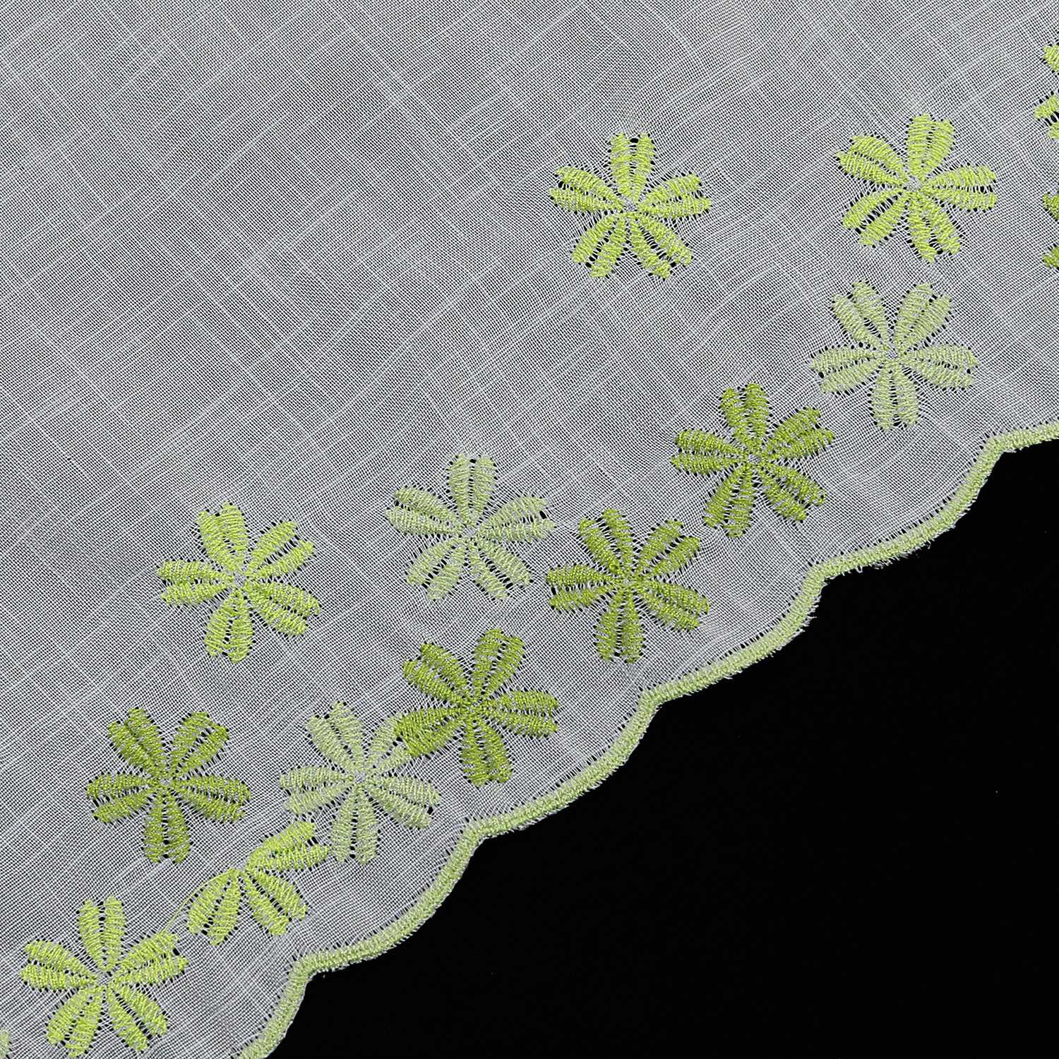 Scheibengardine durch Stangendurchzug Halbtransparent Blumenmuster und Stickereikunst 1 Stück