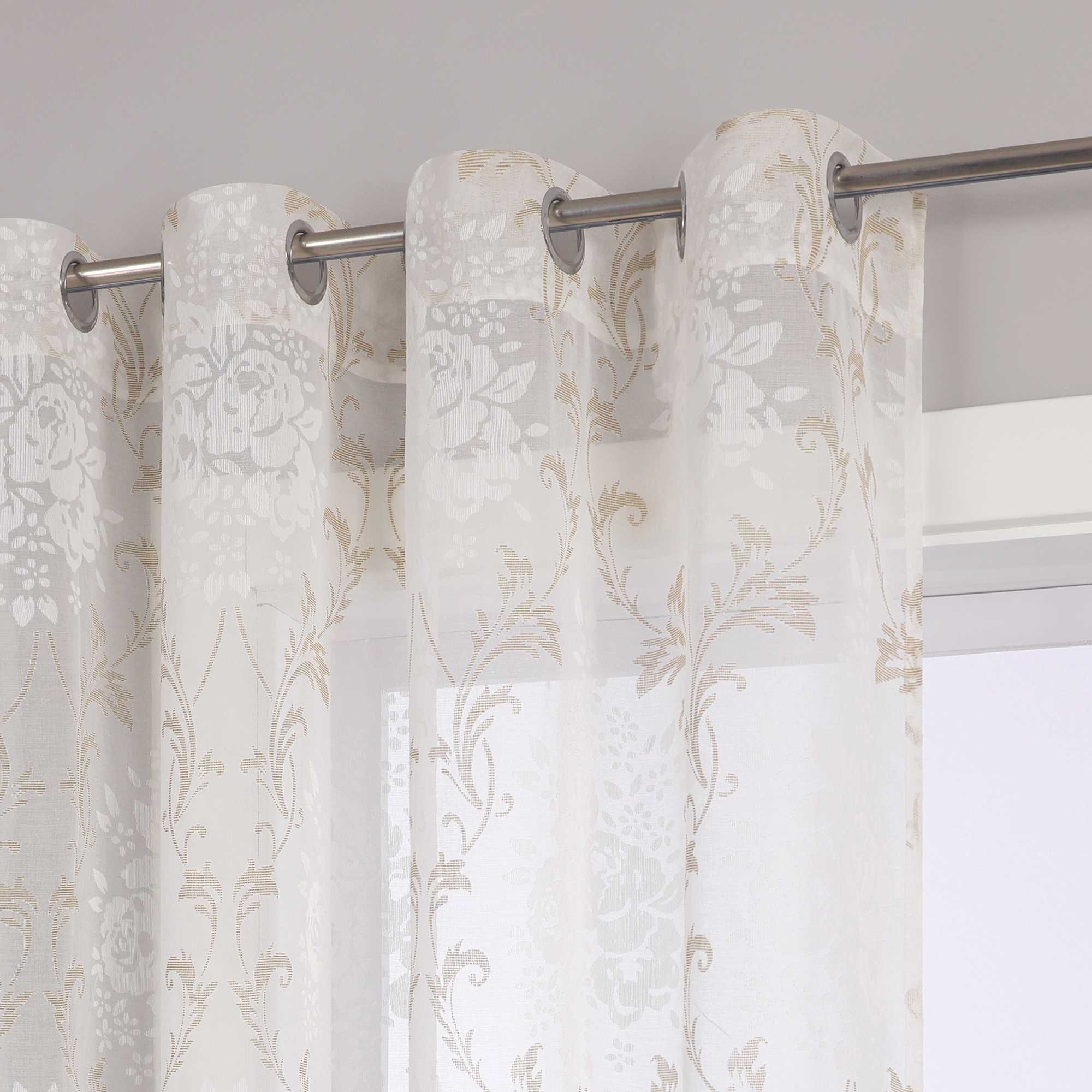 Elegante Transparente Gardinen mit Rankenmuster Ösenschal 1 stück